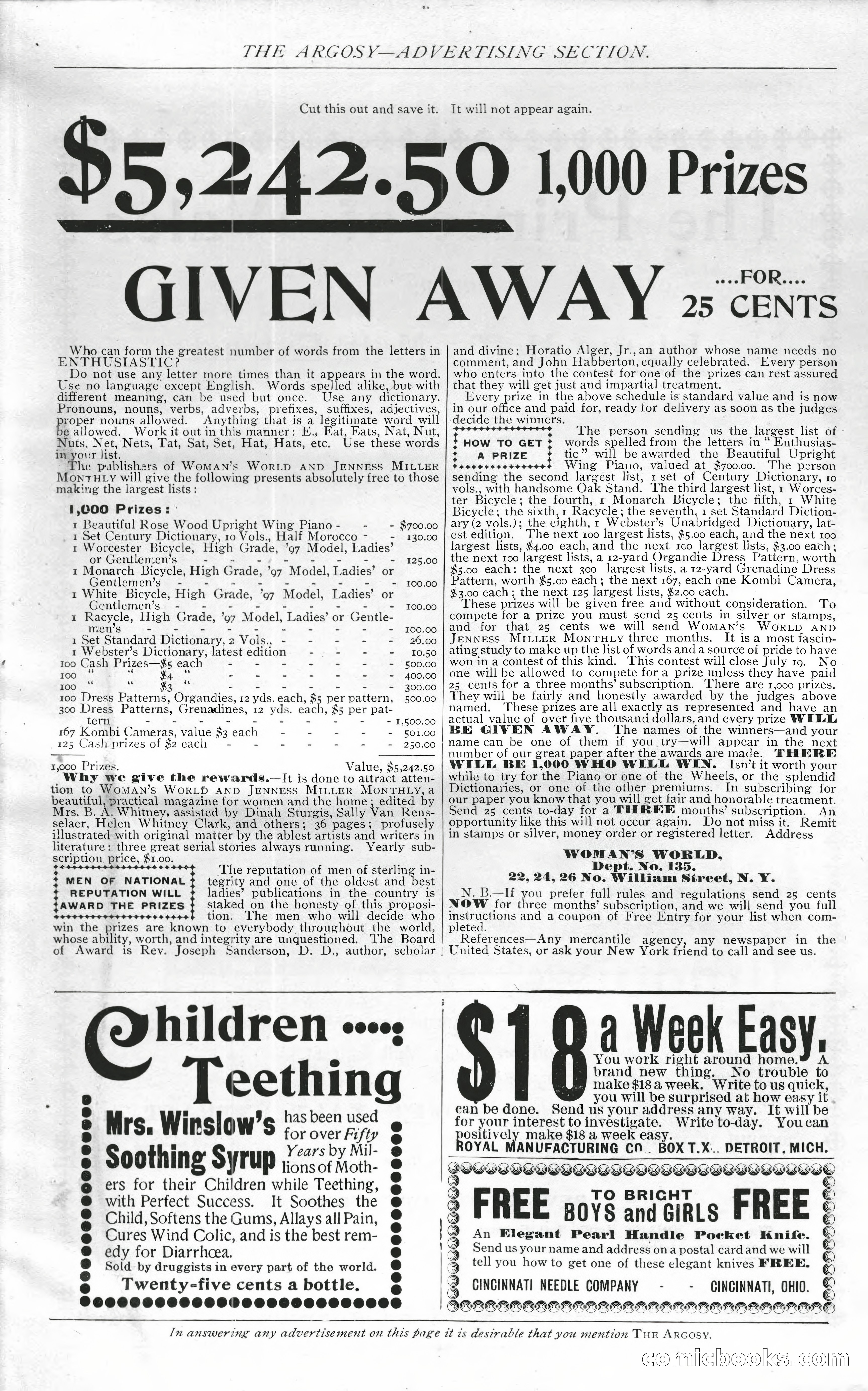 The Argosy, Vol. XXIV, No. 3 — page 195 of 200