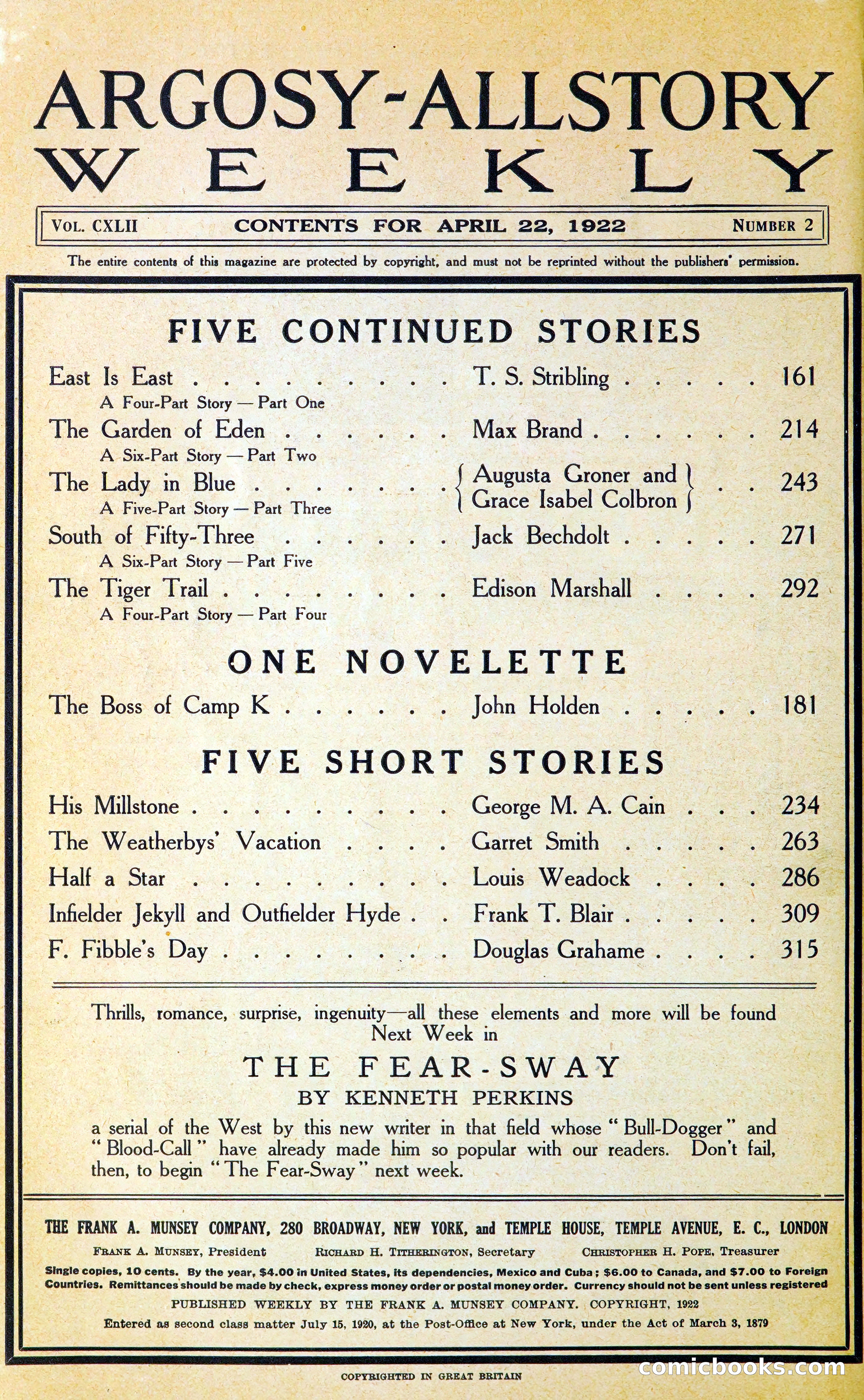 Argosy All-Story Weekly — page 187 of 400