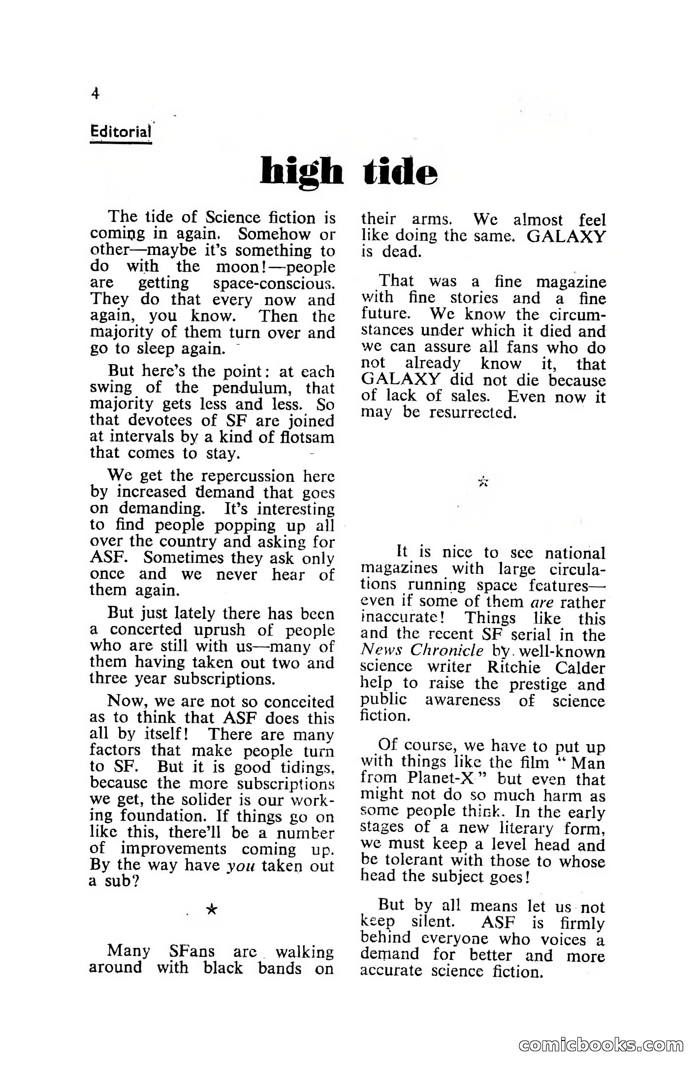 Authentic Science Fiction Monthly, December 1951 — page 6 of 116