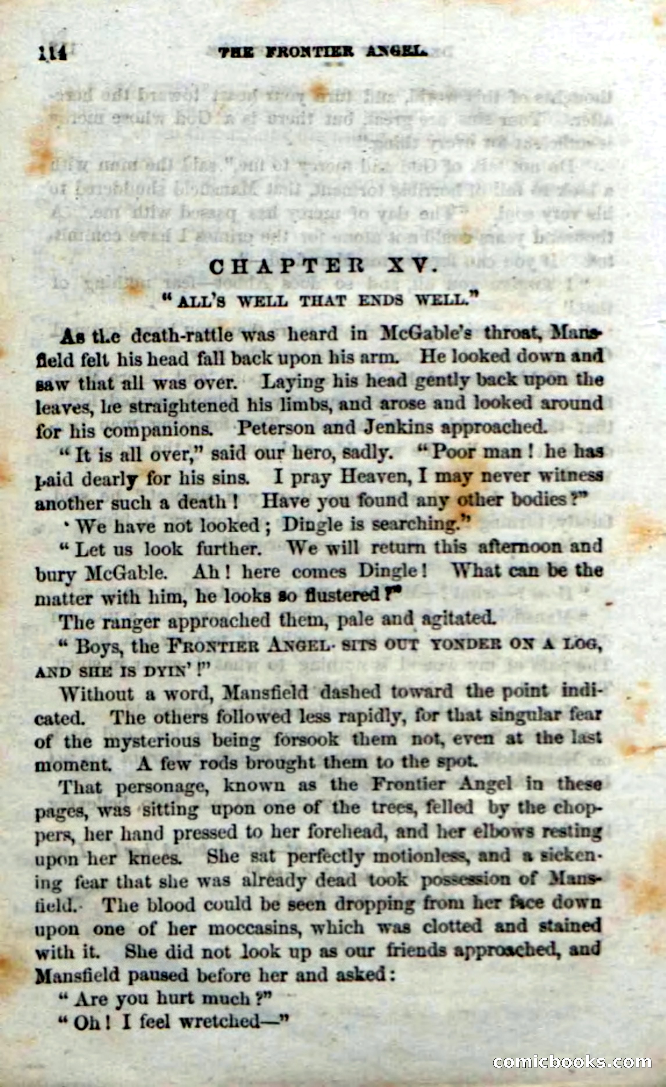 Beadle's Dime Novels No. 15: The Frontier Angel — page 116 of 132