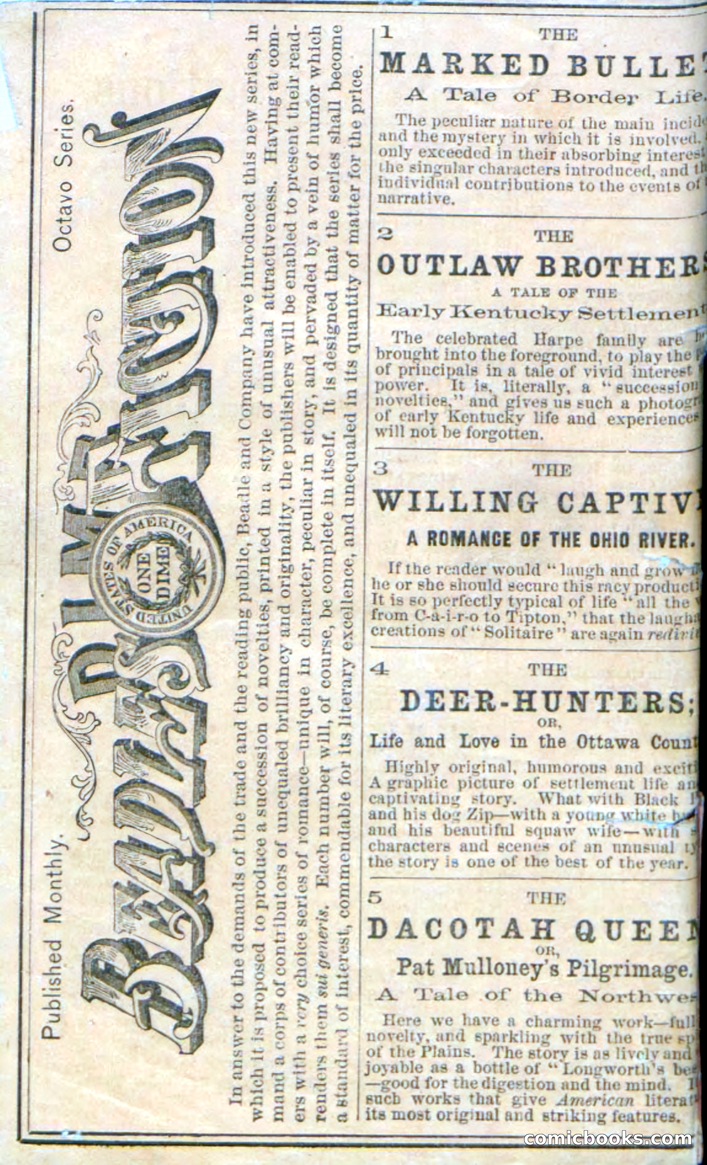 Beadle's Dime Novels No. 15: The Frontier Angel — page 132 of 132