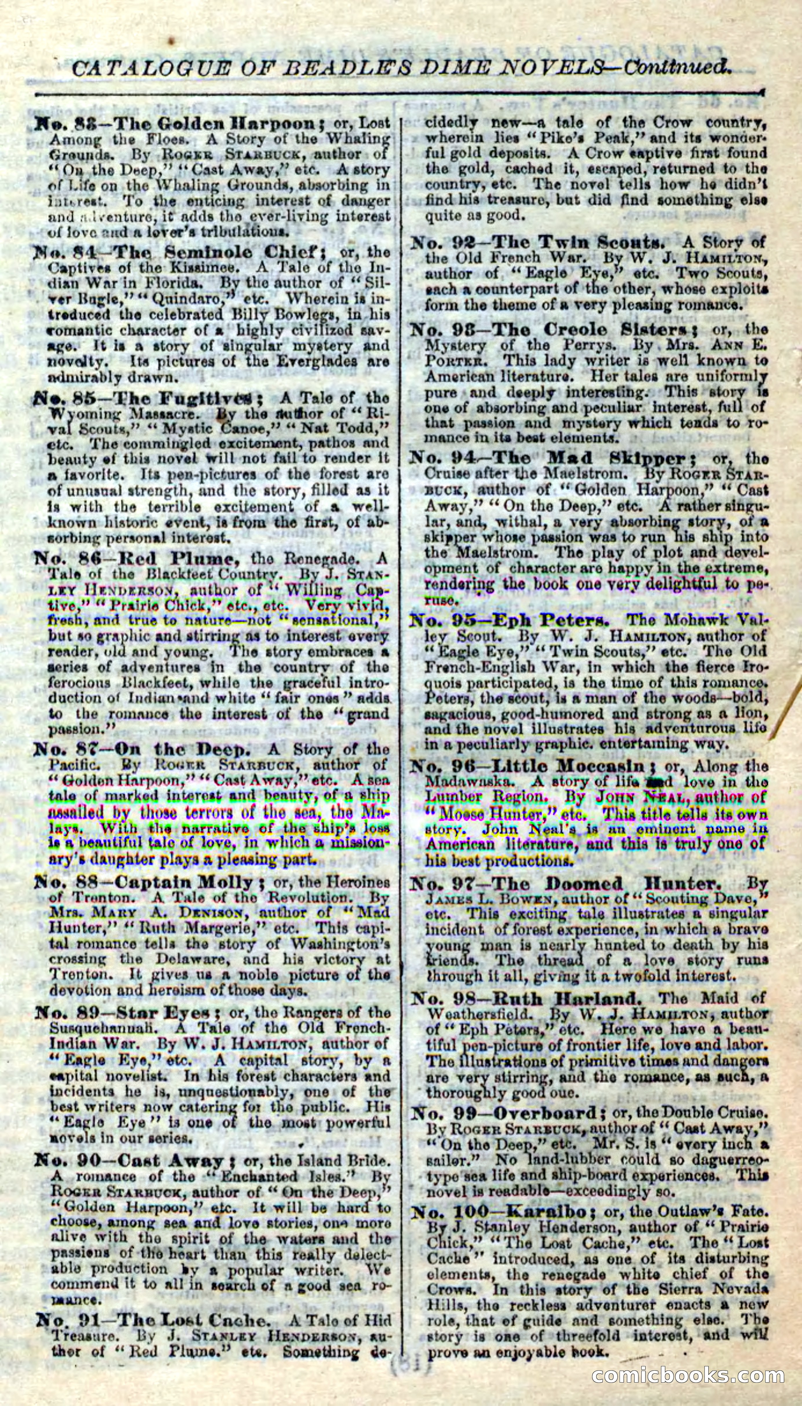 Beadle's Dime Novels No. 158: The Blue Anchor — page 106 of 108