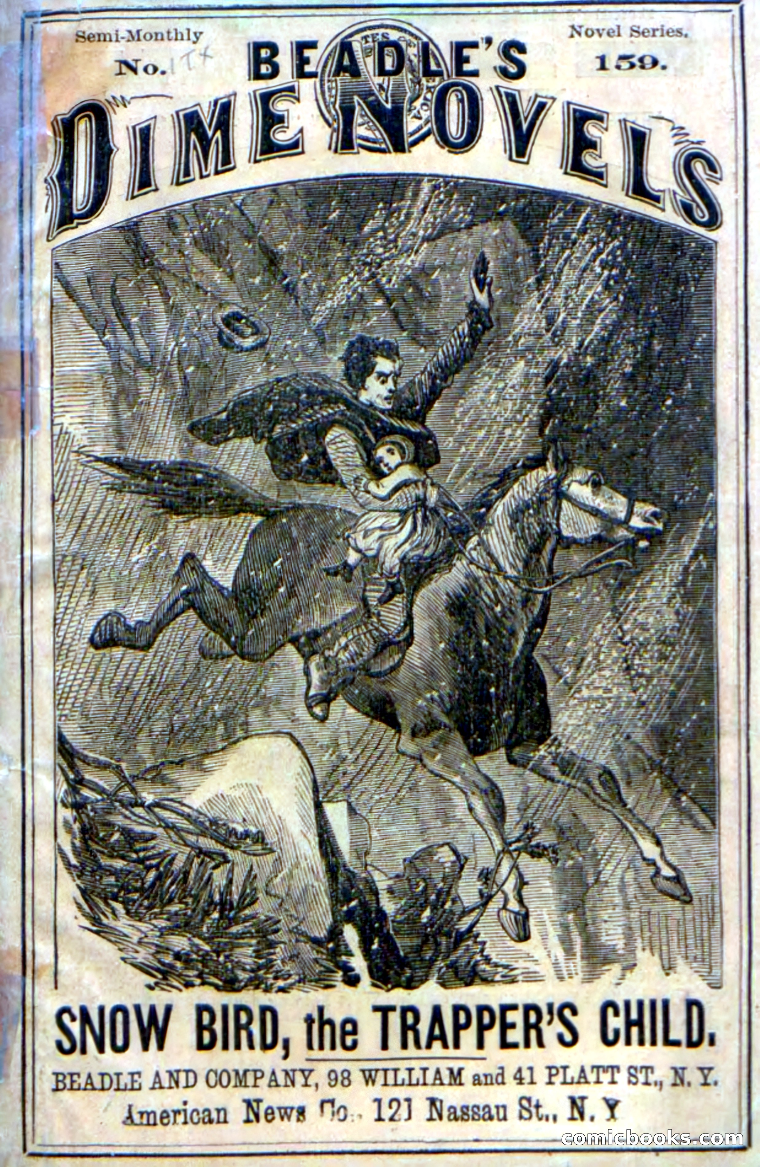 Beadle's Dime Novels No. 159: Snow Bird, the Trapper's Child — page 1 of 116