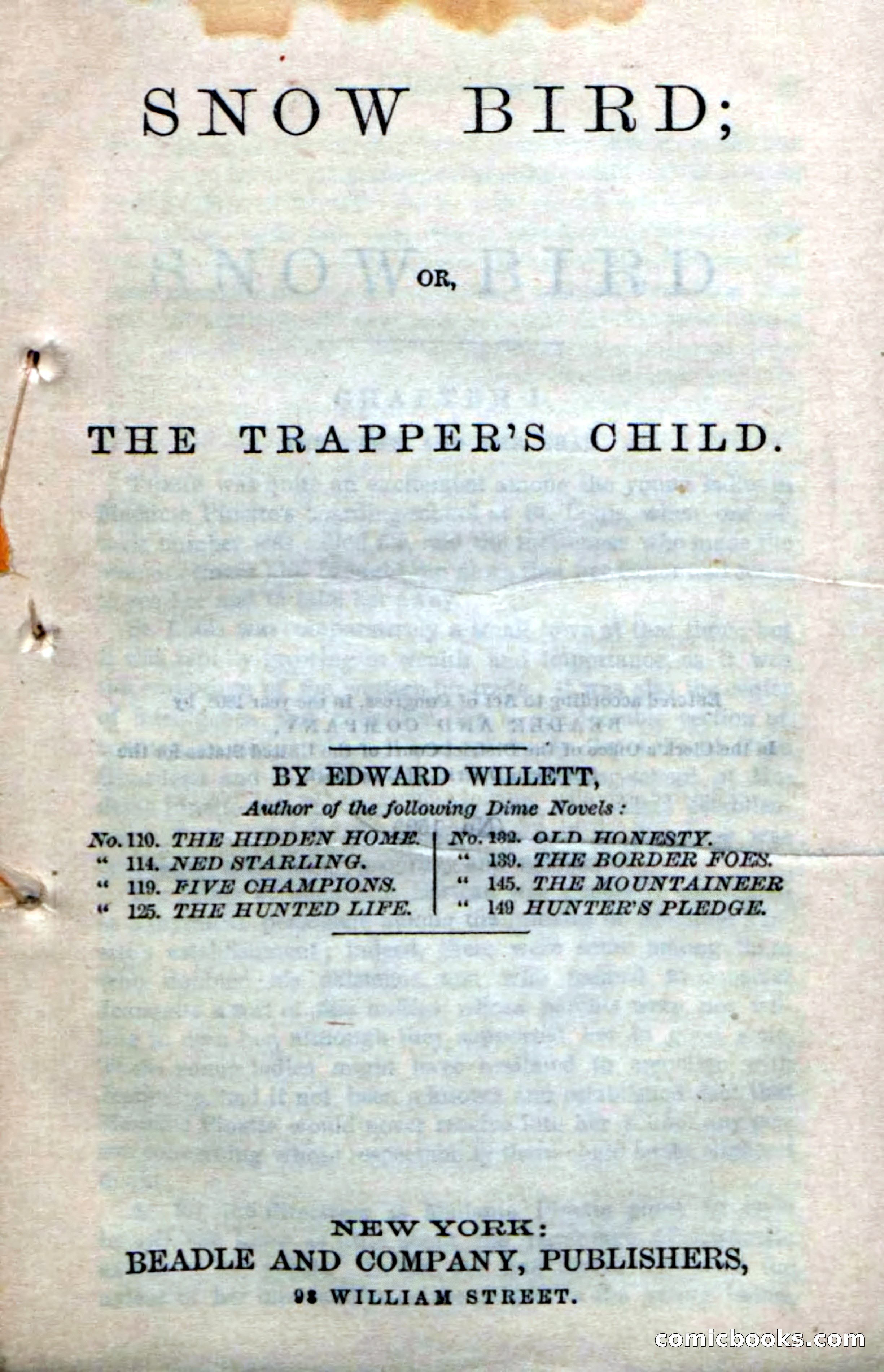 Beadle's Dime Novels No. 159: Snow Bird, the Trapper's Child — page 5 of 116