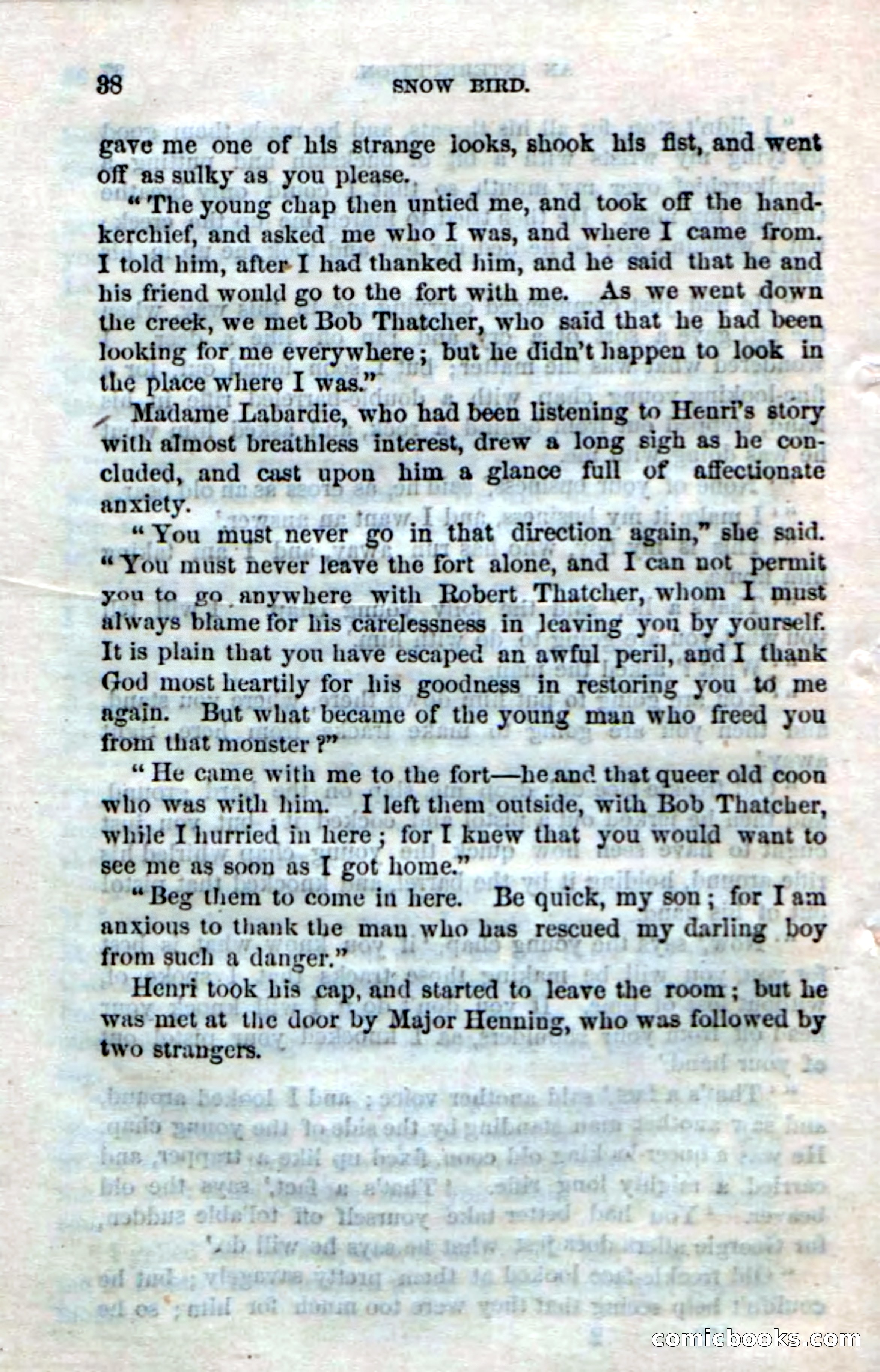 Beadle's Dime Novels No. 159: Snow Bird, the Trapper's Child — page 36 of 116