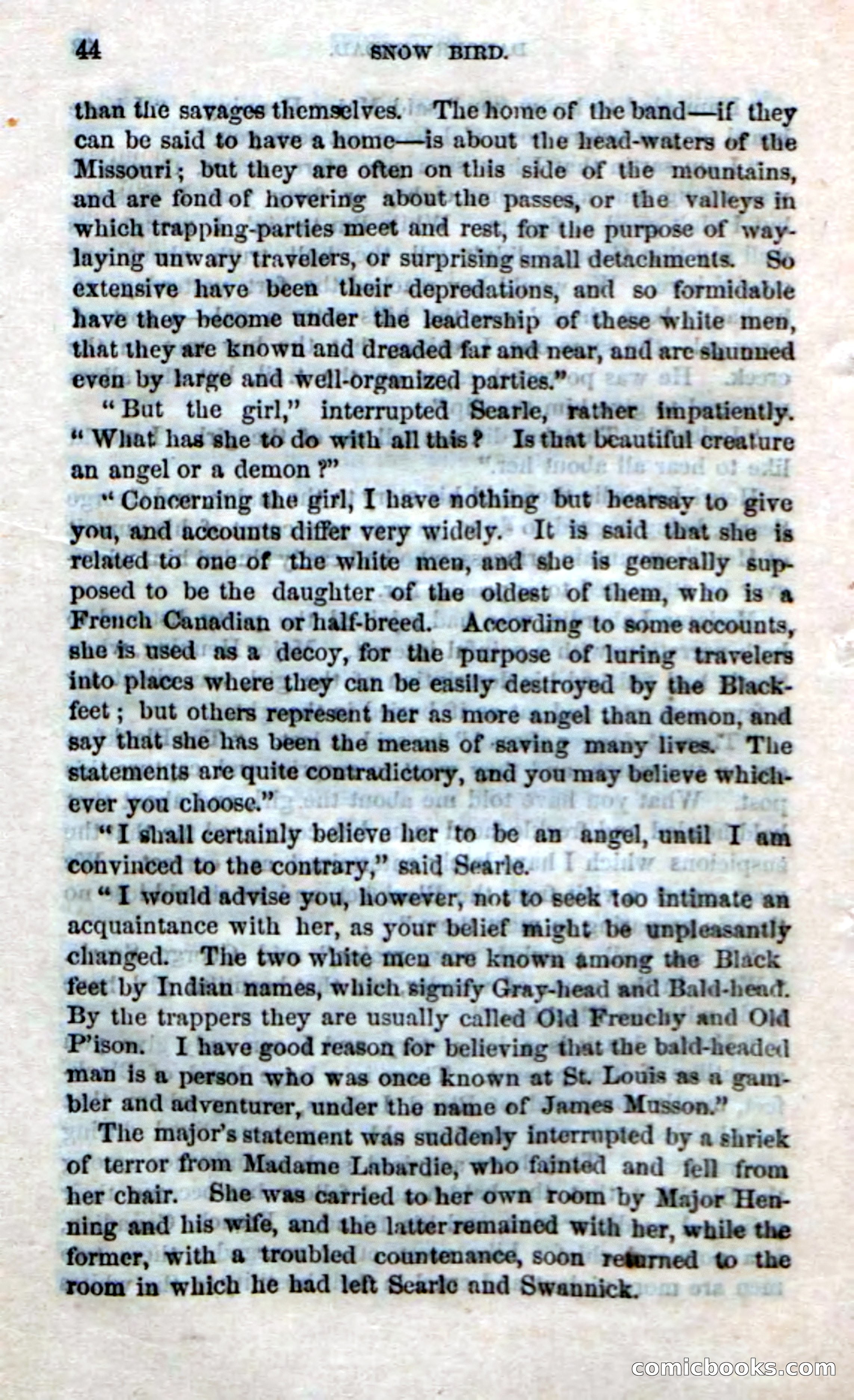 Beadle's Dime Novels No. 159: Snow Bird, the Trapper's Child — page 42 of 116