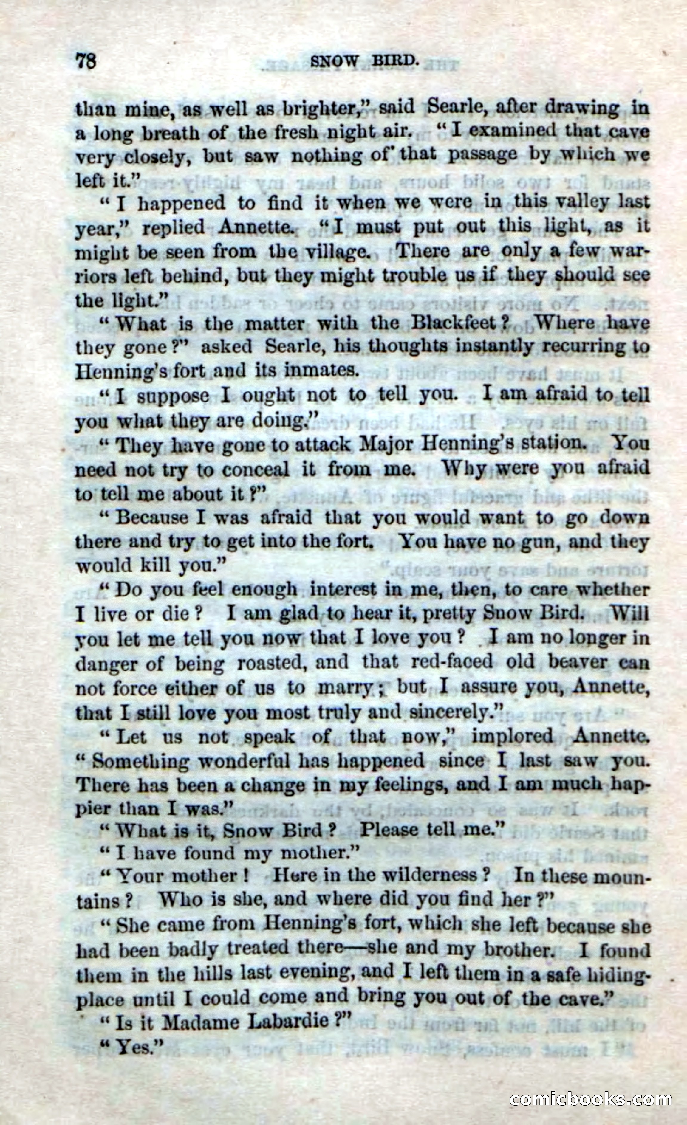Beadle's Dime Novels No. 159: Snow Bird, the Trapper's Child — page 76 of 116