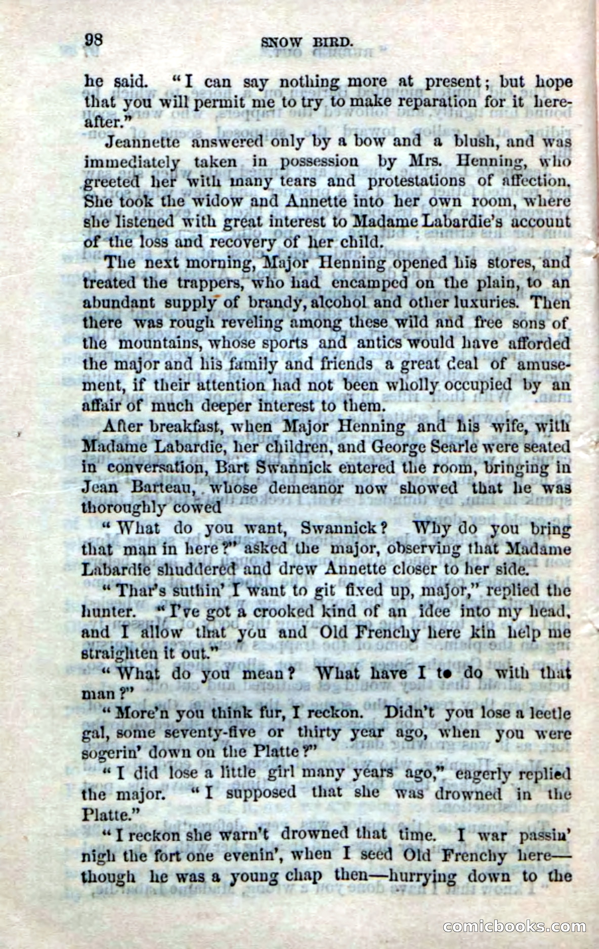 Beadle's Dime Novels No. 159: Snow Bird, the Trapper's Child — page 96 of 116