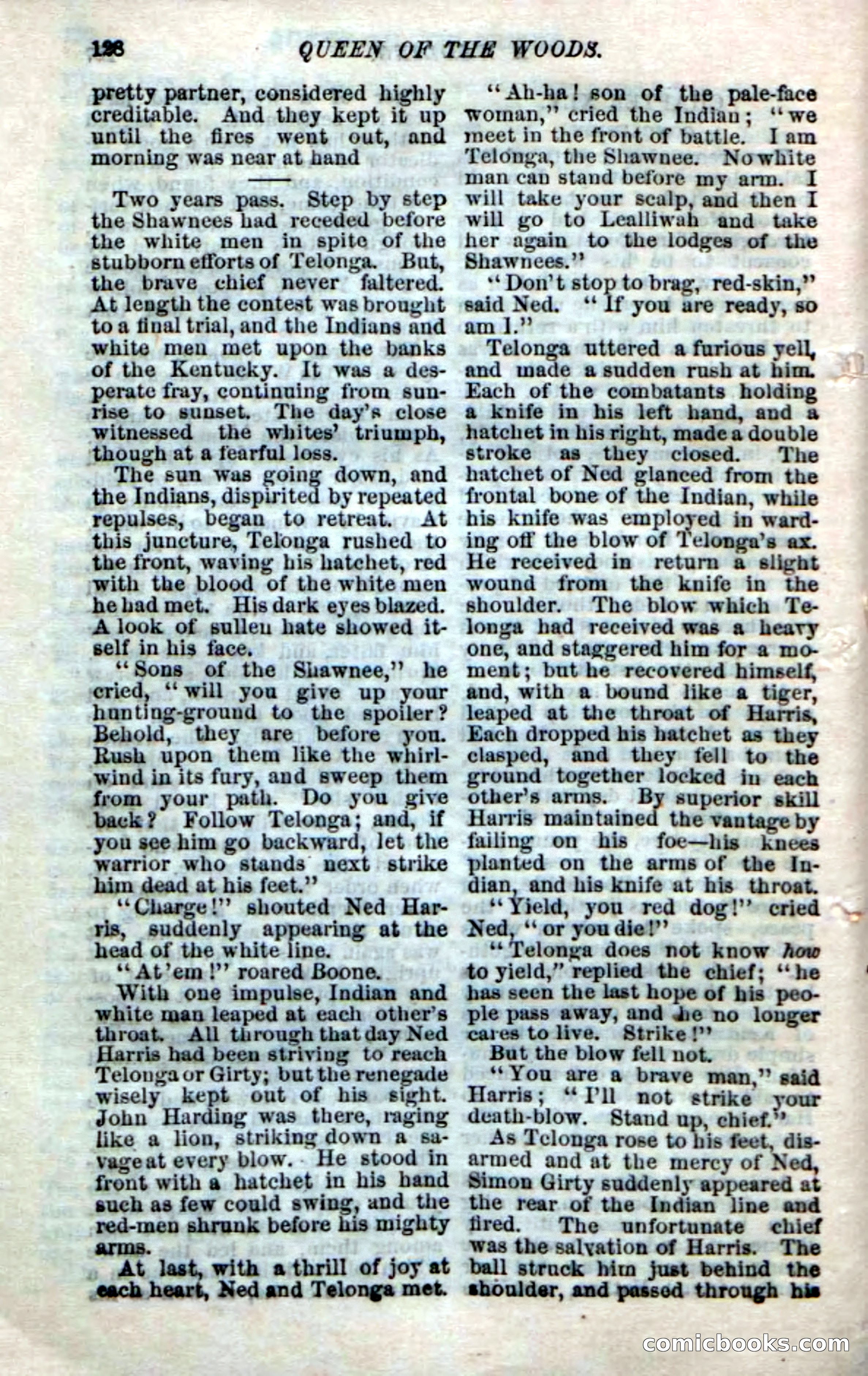 Beadle's Dime Novels No. 159: Snow Bird, the Trapper's Child — page 112 of 116