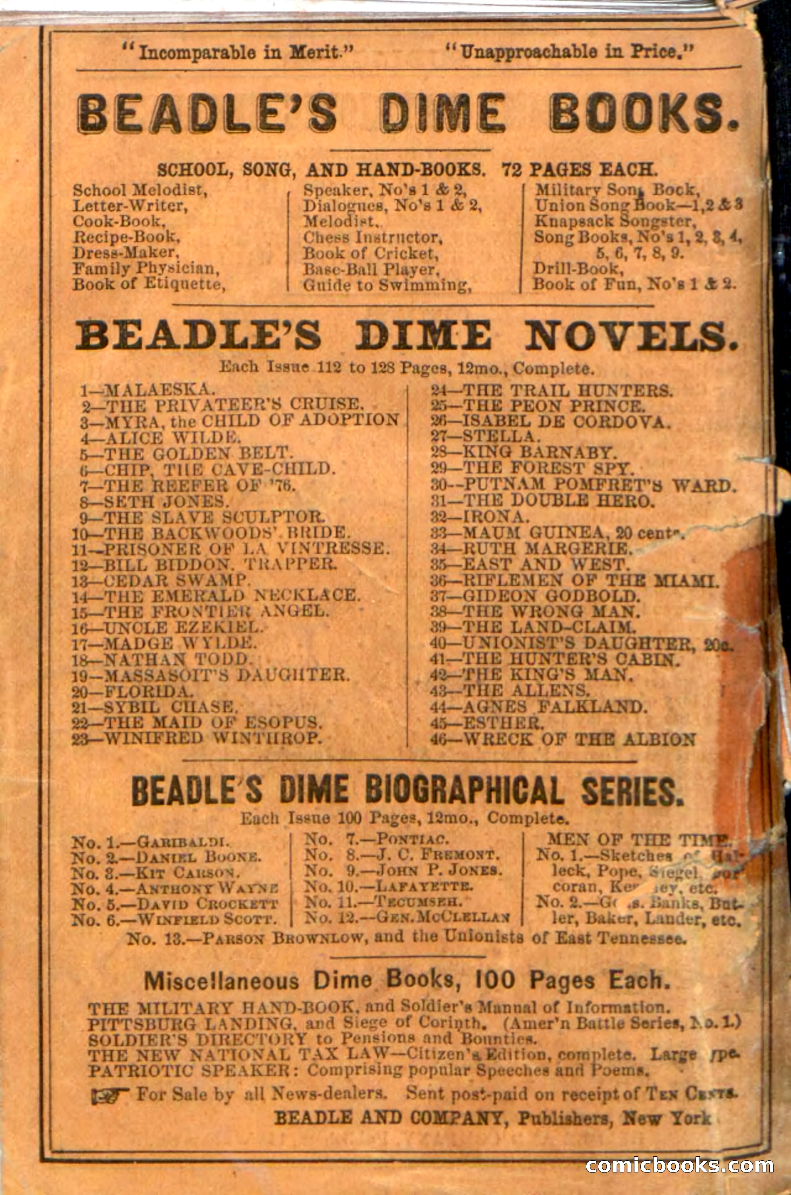Beadle's Dime Novels No. 16 — page 132 of 132