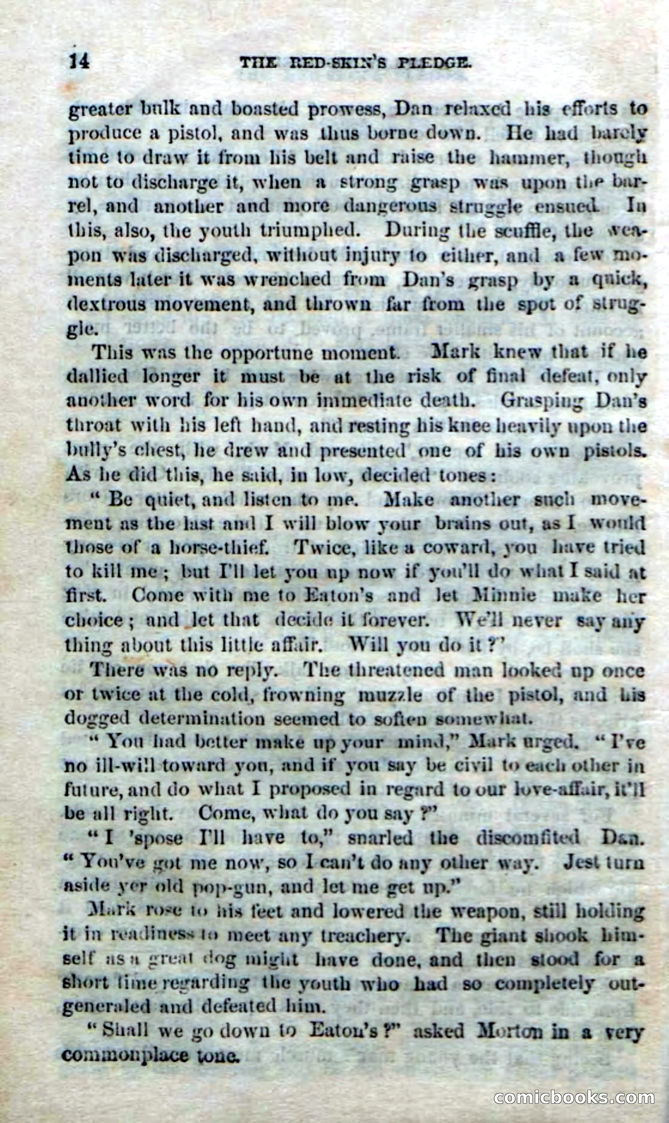 Beadle's Dime Novels No. 166: Red-Skin's Pledge — page 12 of 100