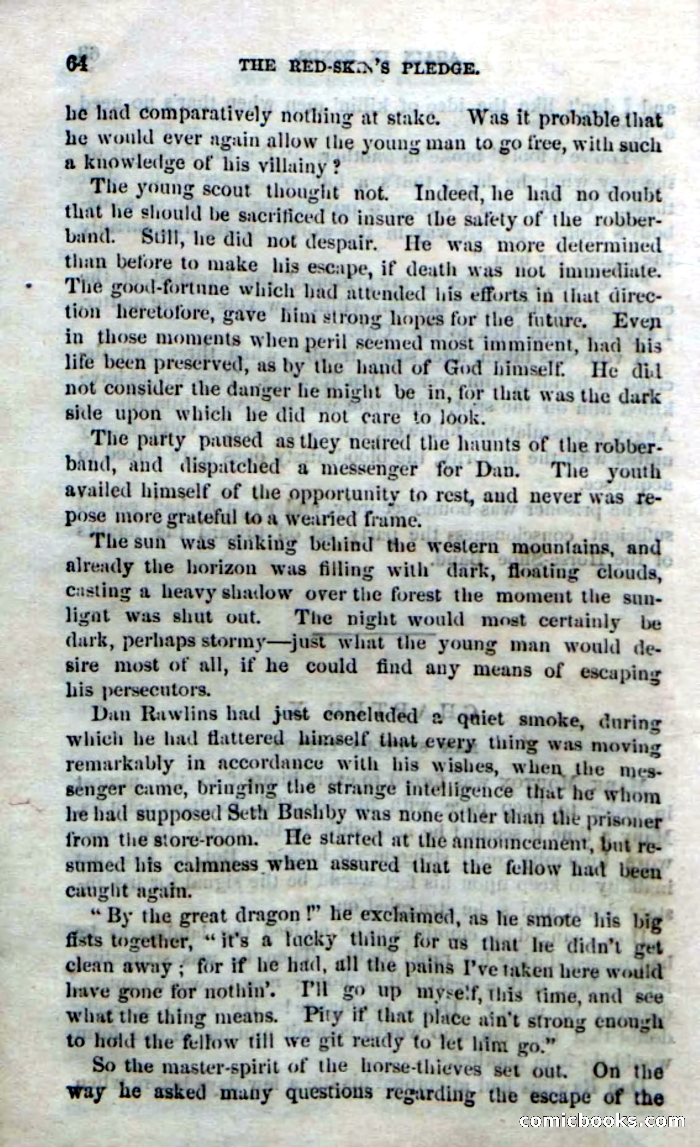Beadle's Dime Novels No. 166: Red-Skin's Pledge — page 62 of 100