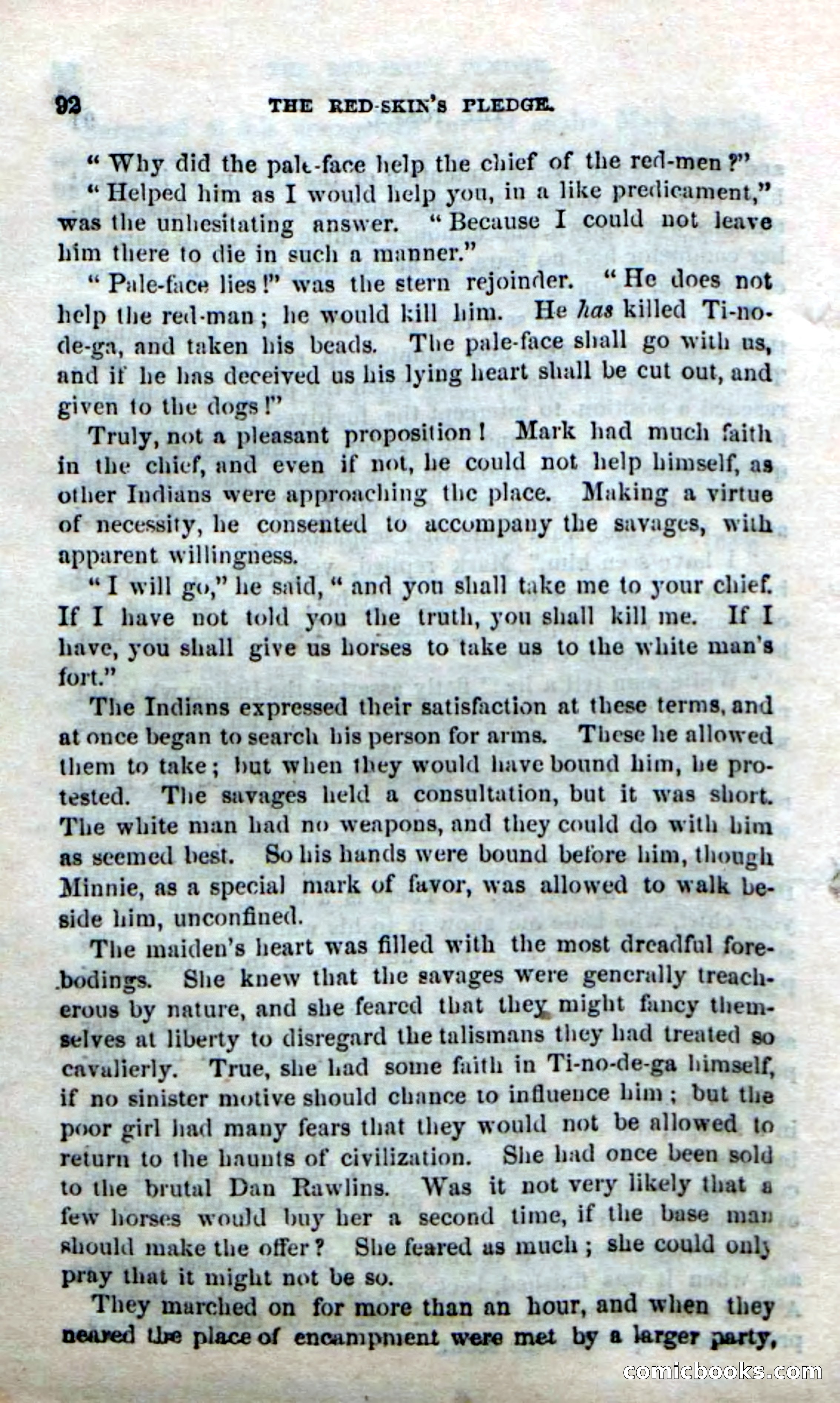 Beadle's Dime Novels No. 166: Red-Skin's Pledge — page 90 of 100