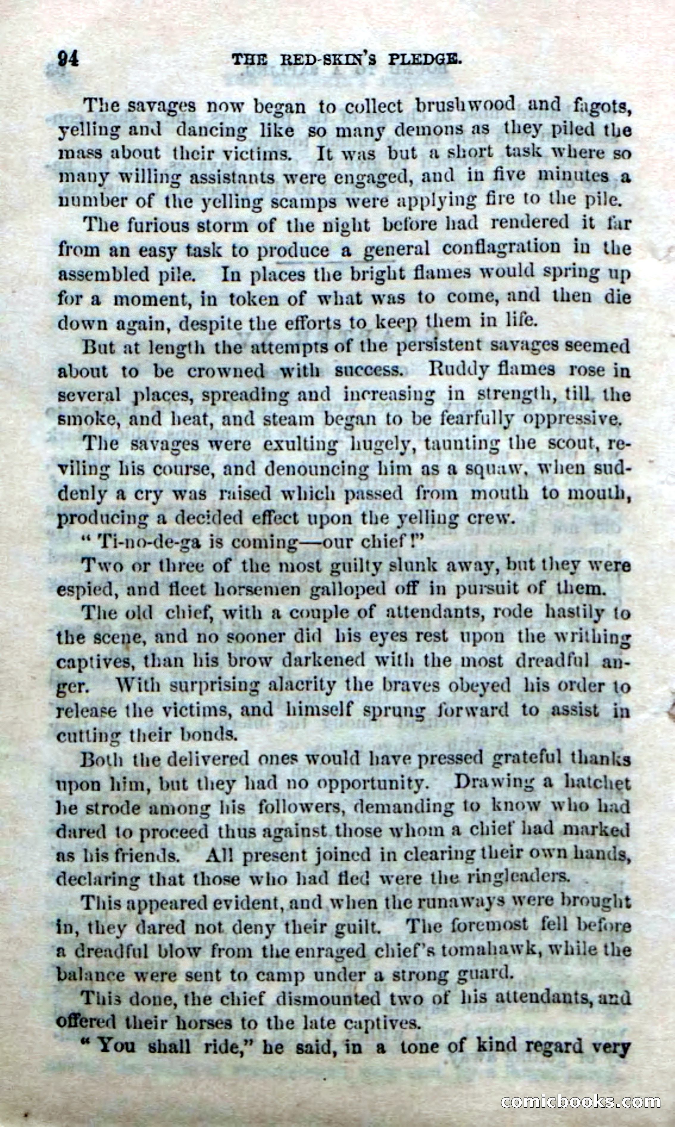 Beadle's Dime Novels No. 166: Red-Skin's Pledge — page 92 of 100