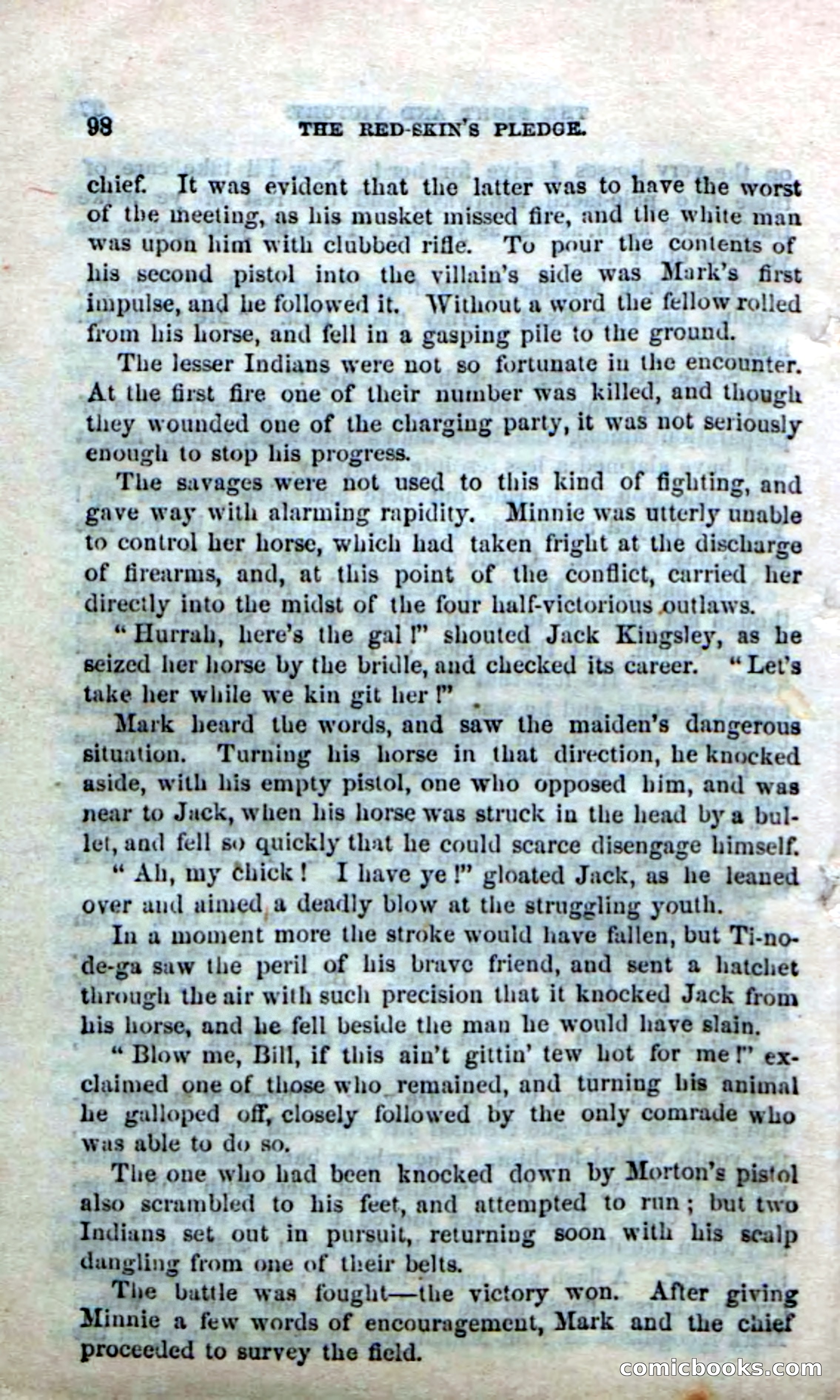 Beadle's Dime Novels No. 166: Red-Skin's Pledge — page 96 of 100