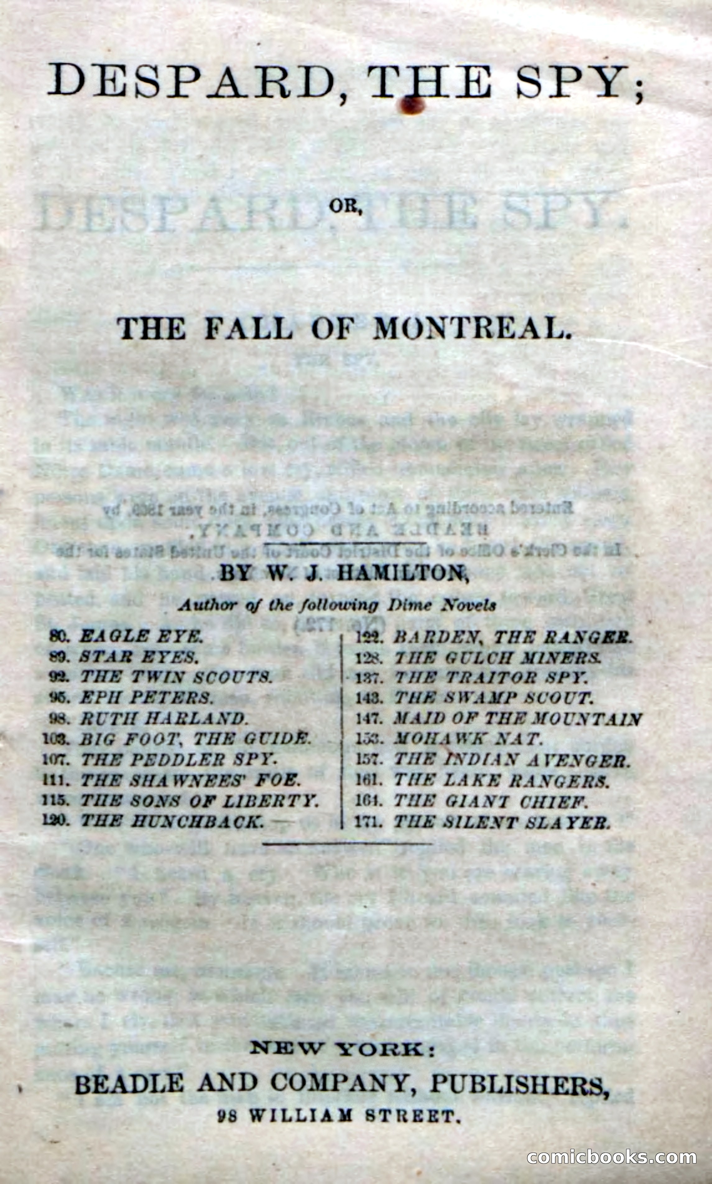 Beadle's Dime Novels No. 172: Despard, the Spy — page 5 of 100