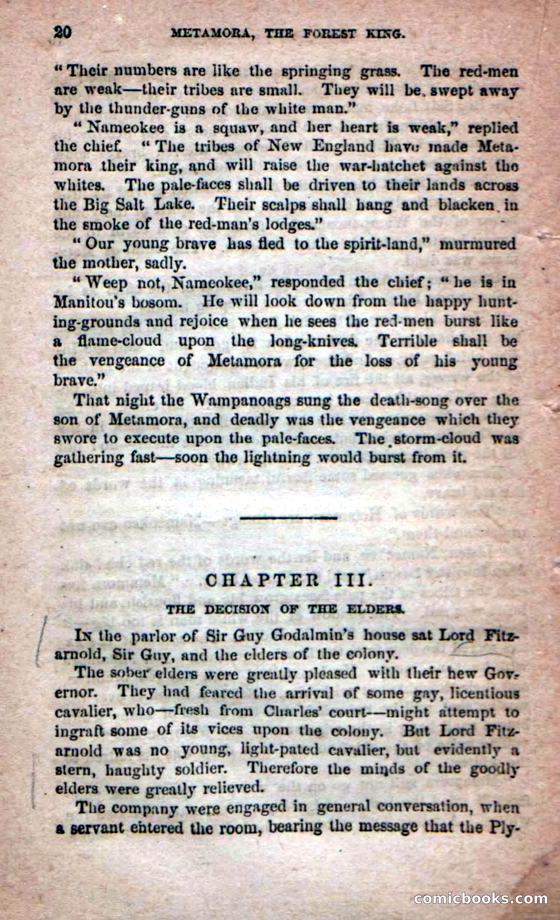 Beadle's Dime Novels No. 204: Metamora; or, The Forest King — page 18 of 98