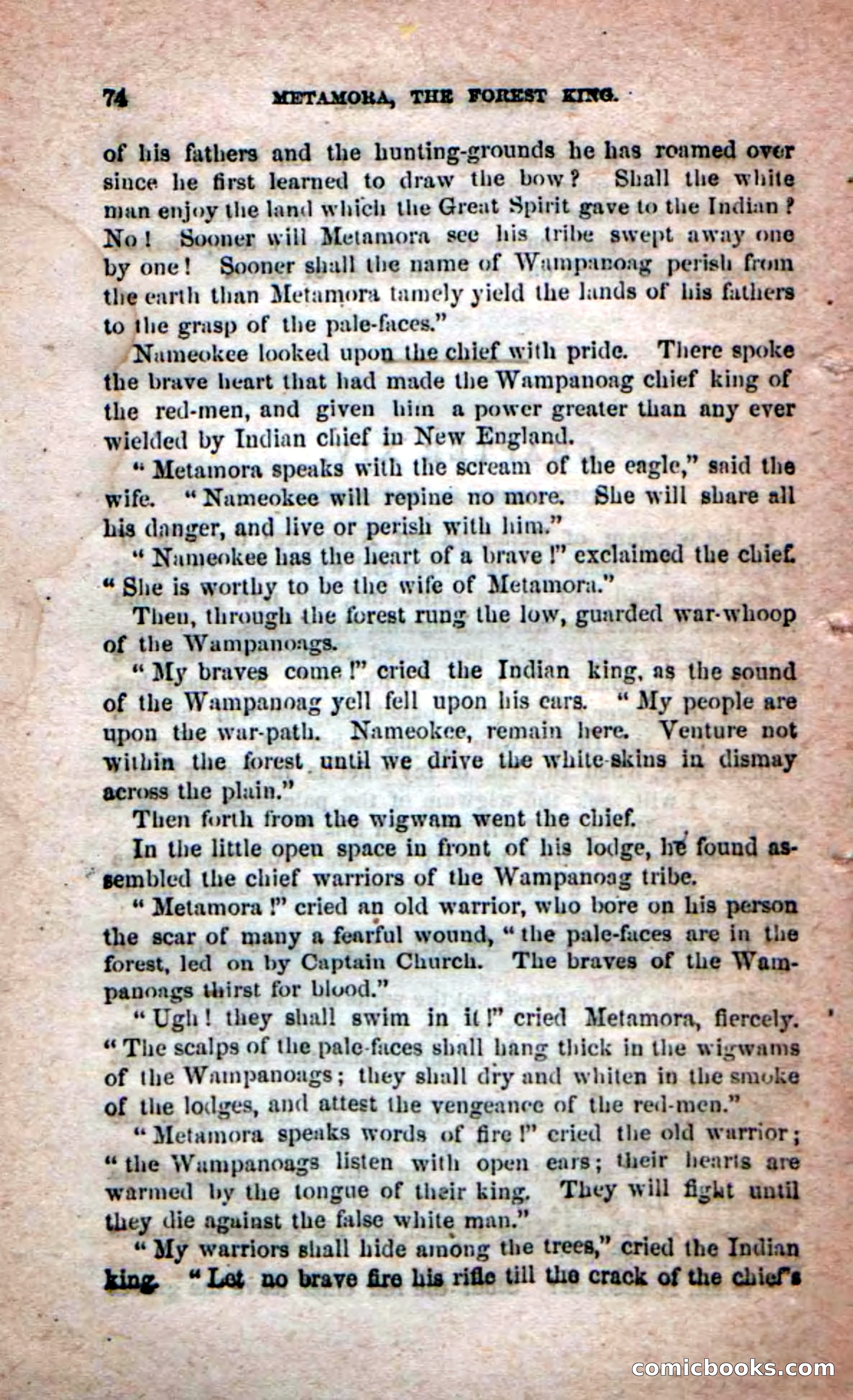 Beadle's Dime Novels No. 204: Metamora; or, The Forest King — page 72 of 98