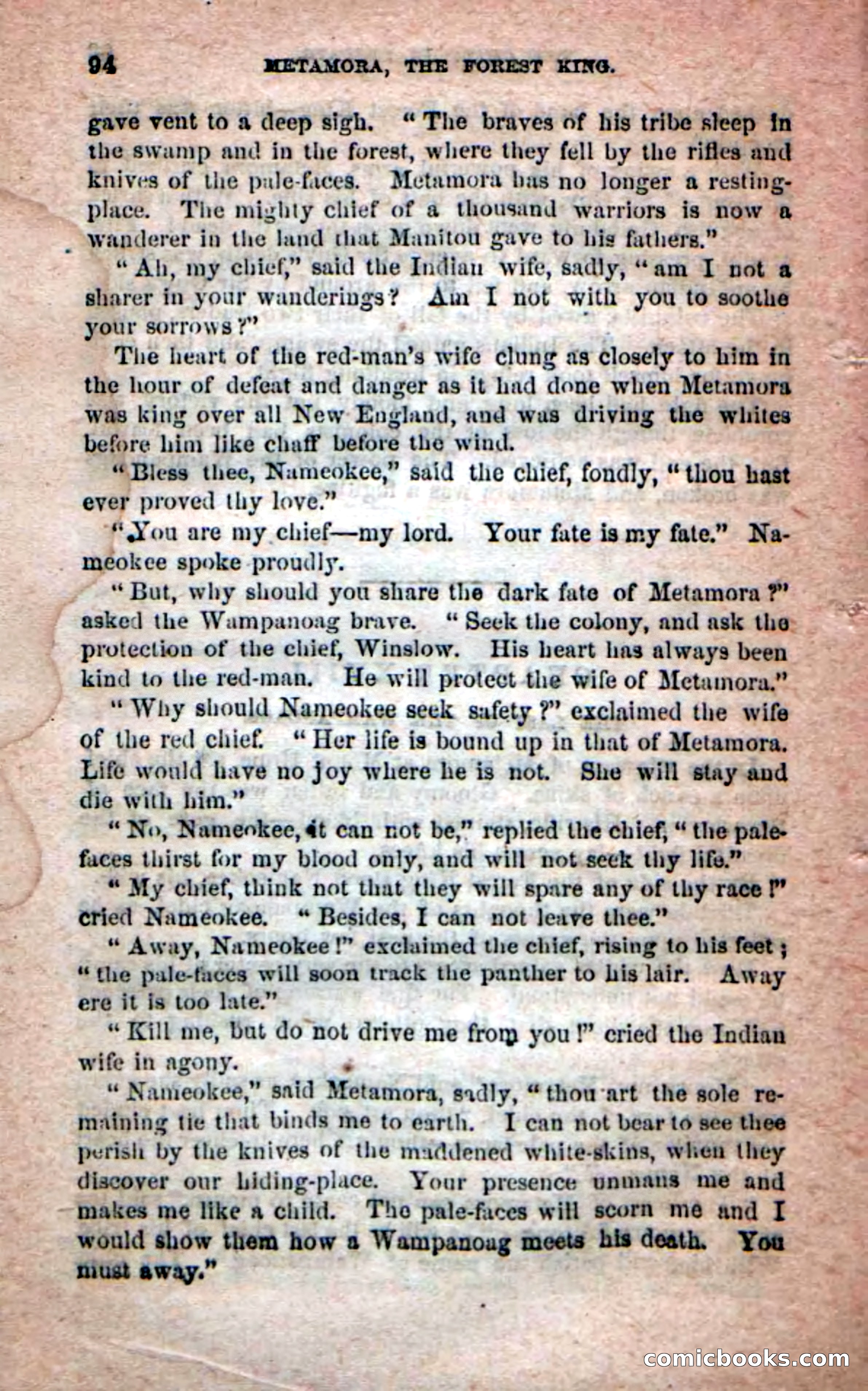 Beadle's Dime Novels No. 204: Metamora; or, The Forest King — page 90 of 98