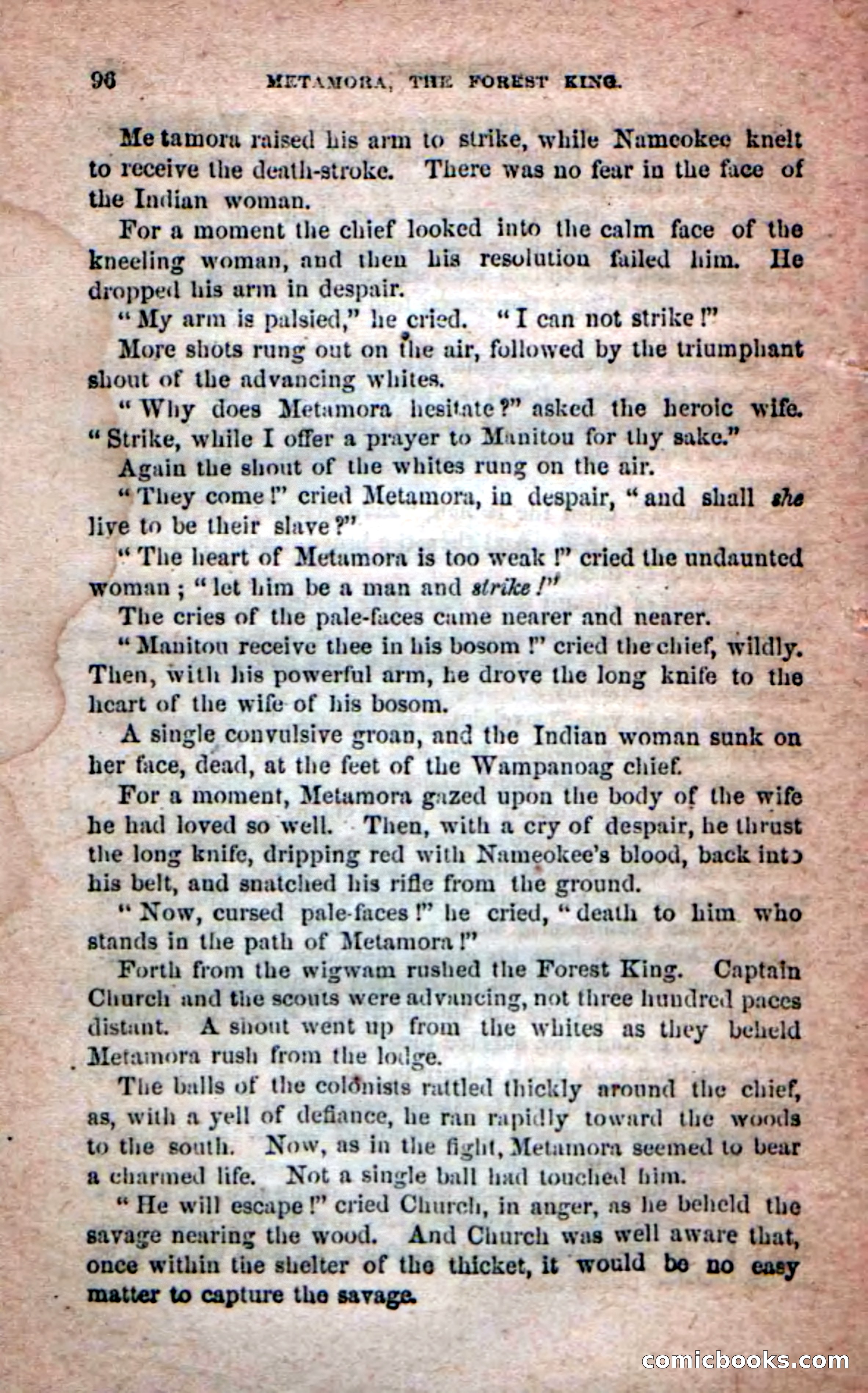 Beadle's Dime Novels No. 204: Metamora; or, The Forest King — page 92 of 98