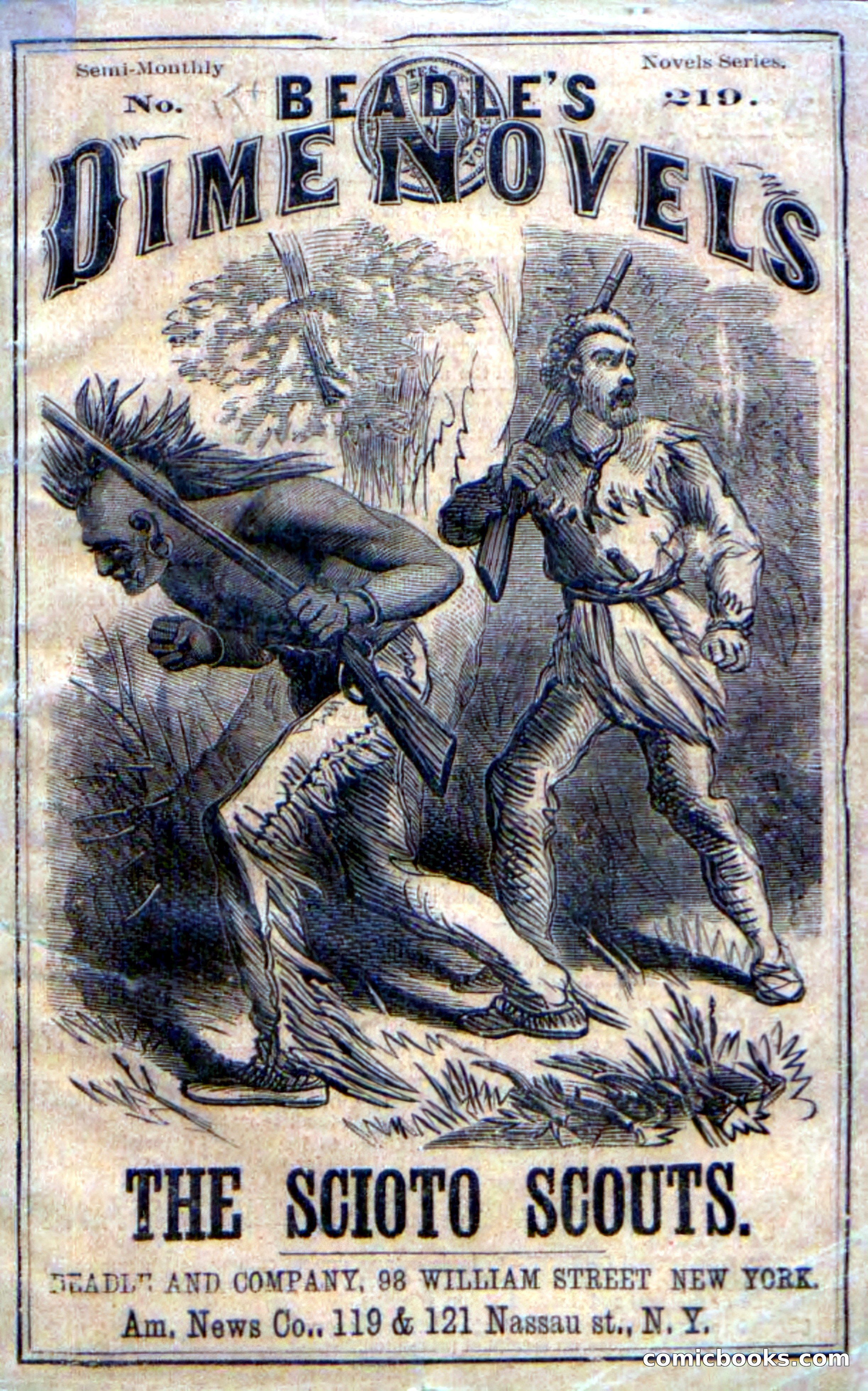 Beadle's Dime Novels No. 219: The Scioto Scouts — page 1 of 100