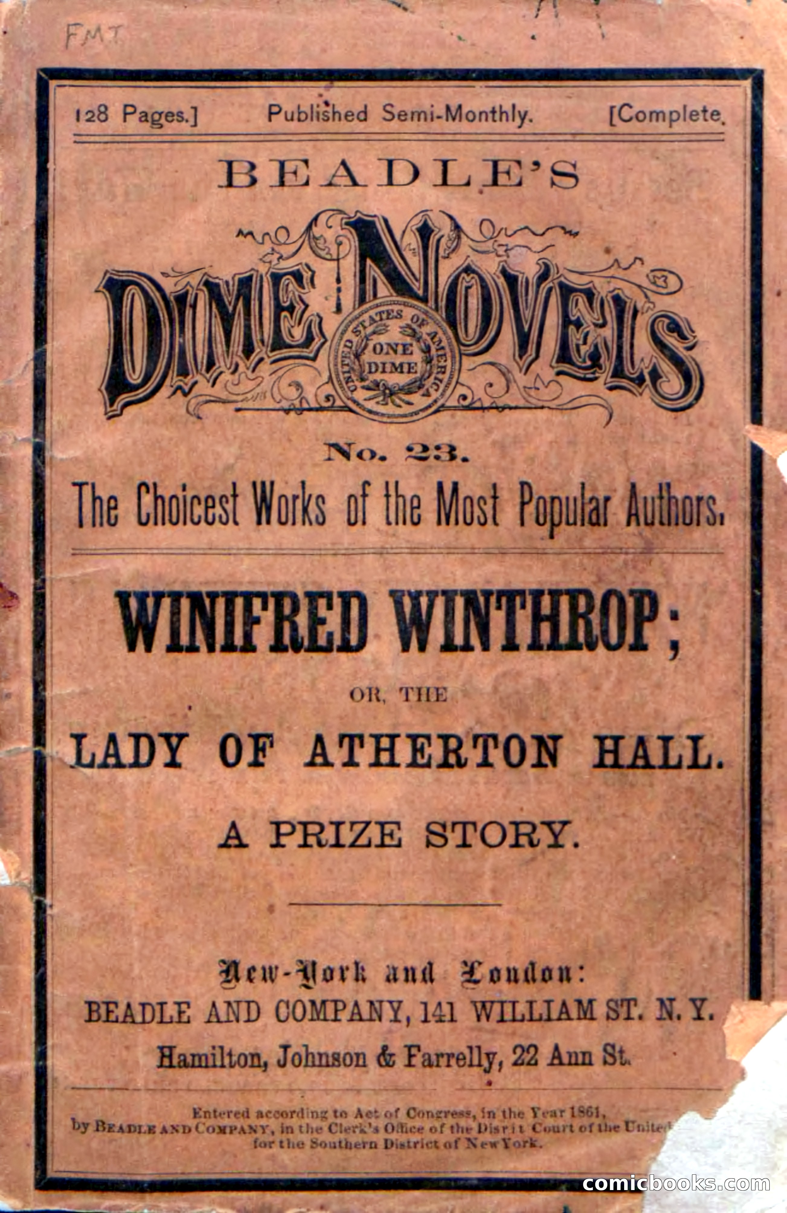 Beadle's Dime Novels No. 23 — page 1 of 139
