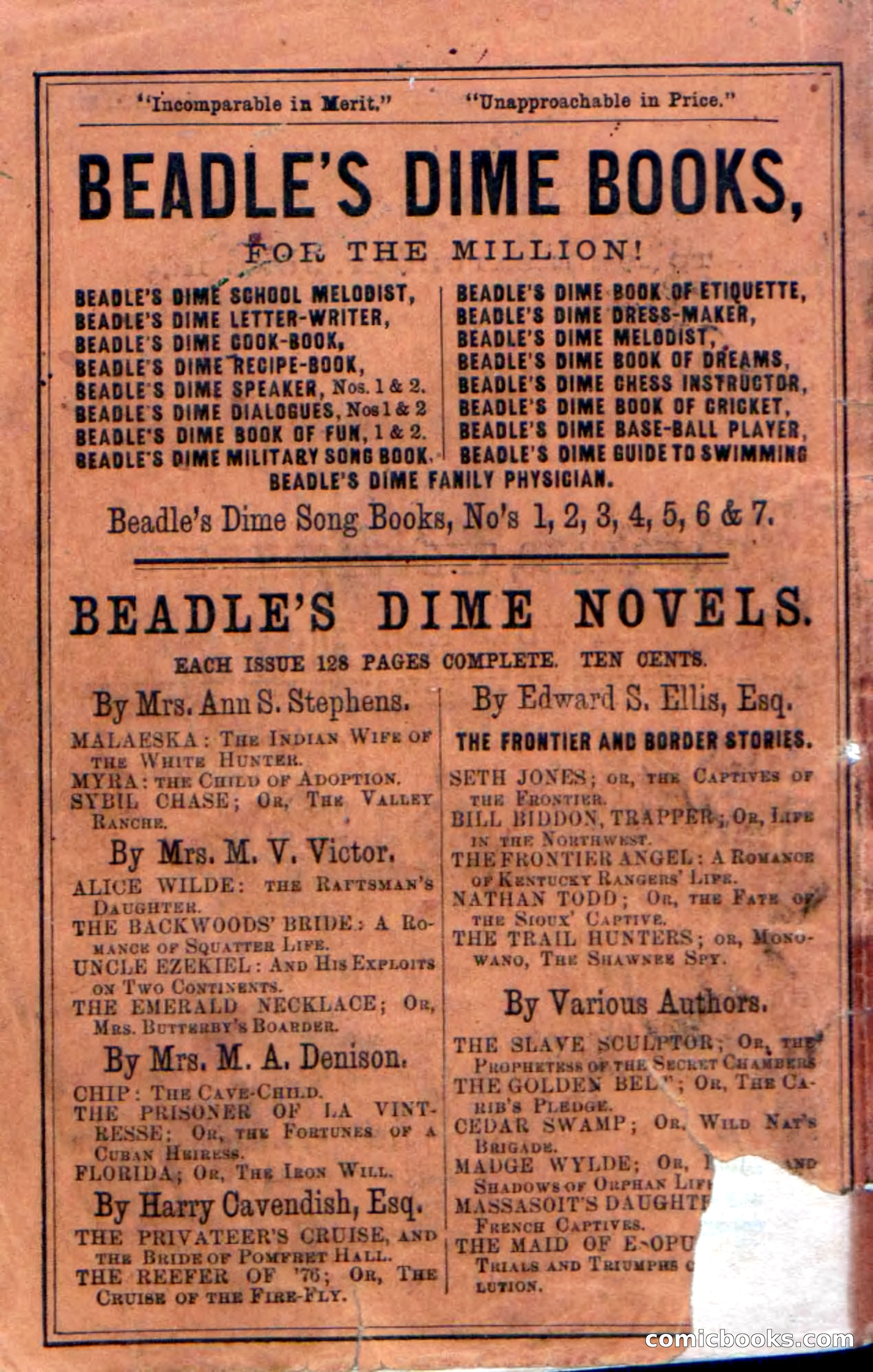 Beadle's Dime Novels No. 23 — page 136 of 139