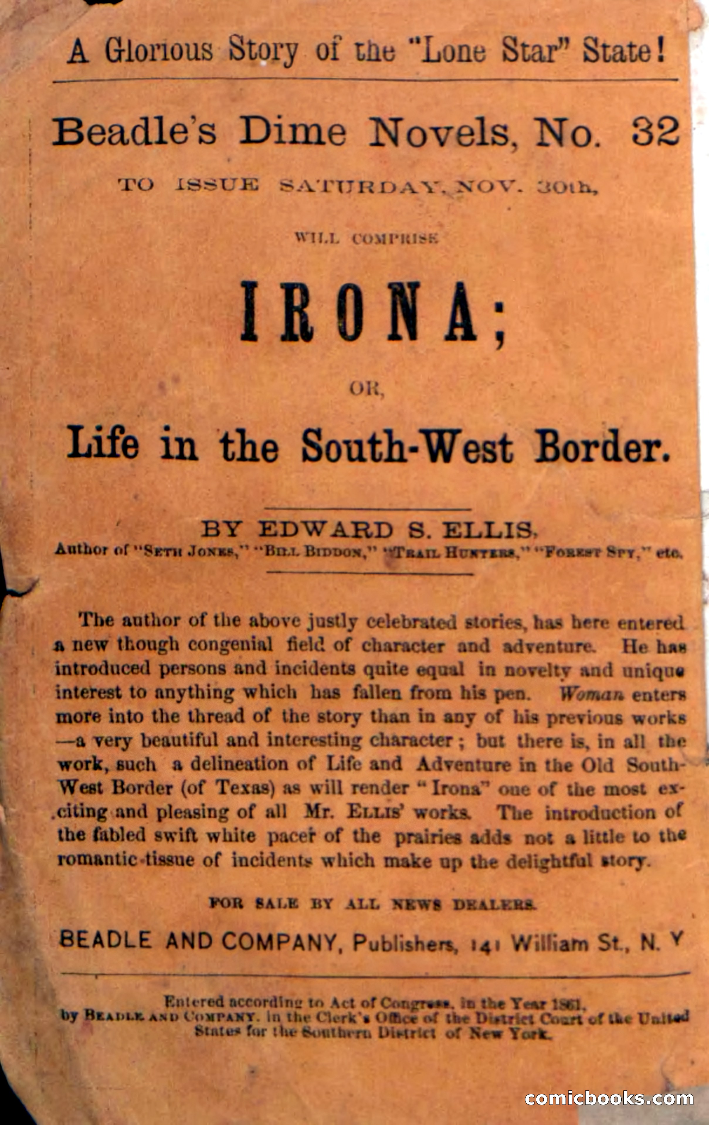Beadle's Dime Novels No. 23 — page 137 of 139