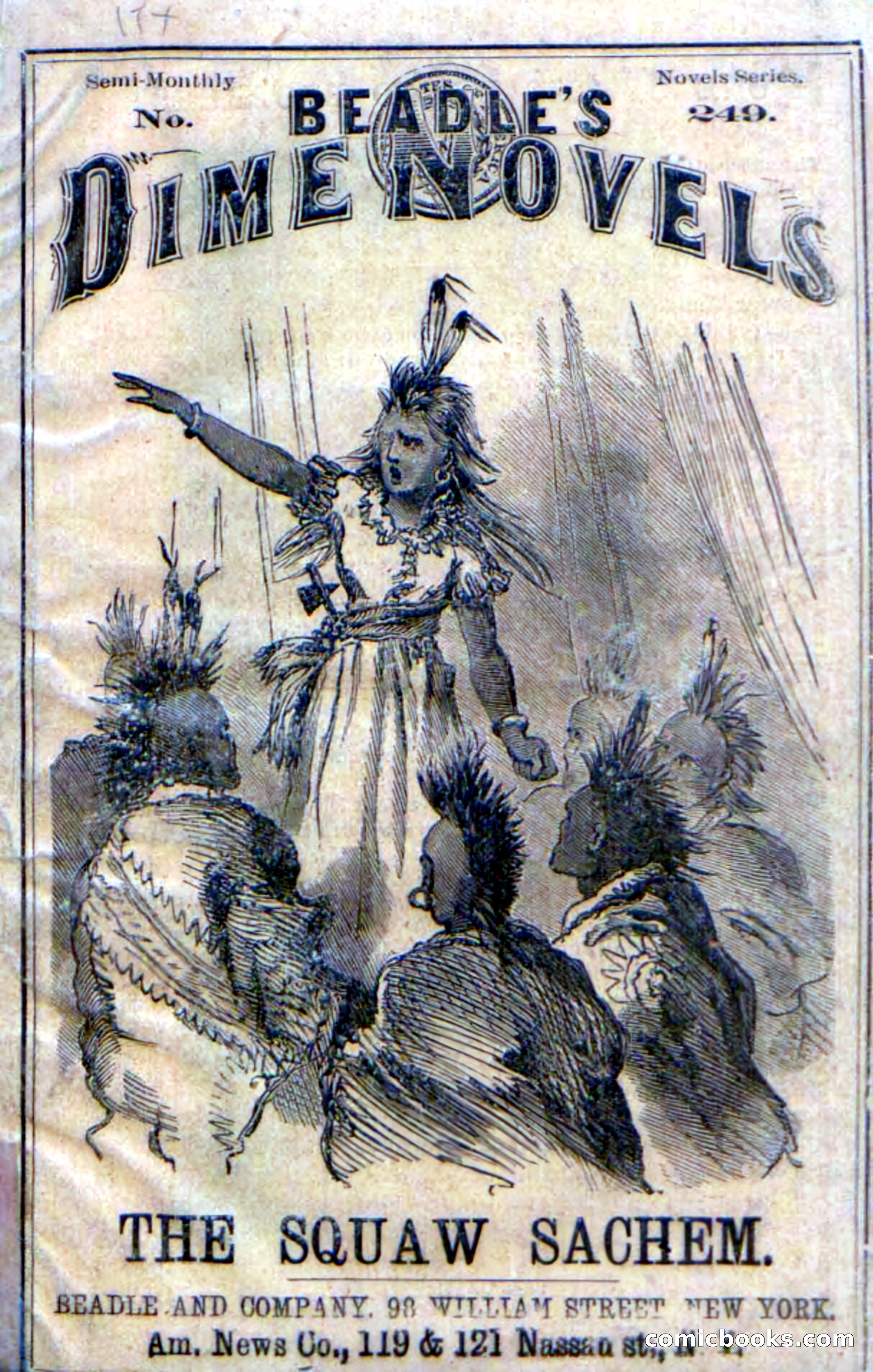 Beadle's Dime Novels No. 249: The Squaw Sachem — page 1 of 100
