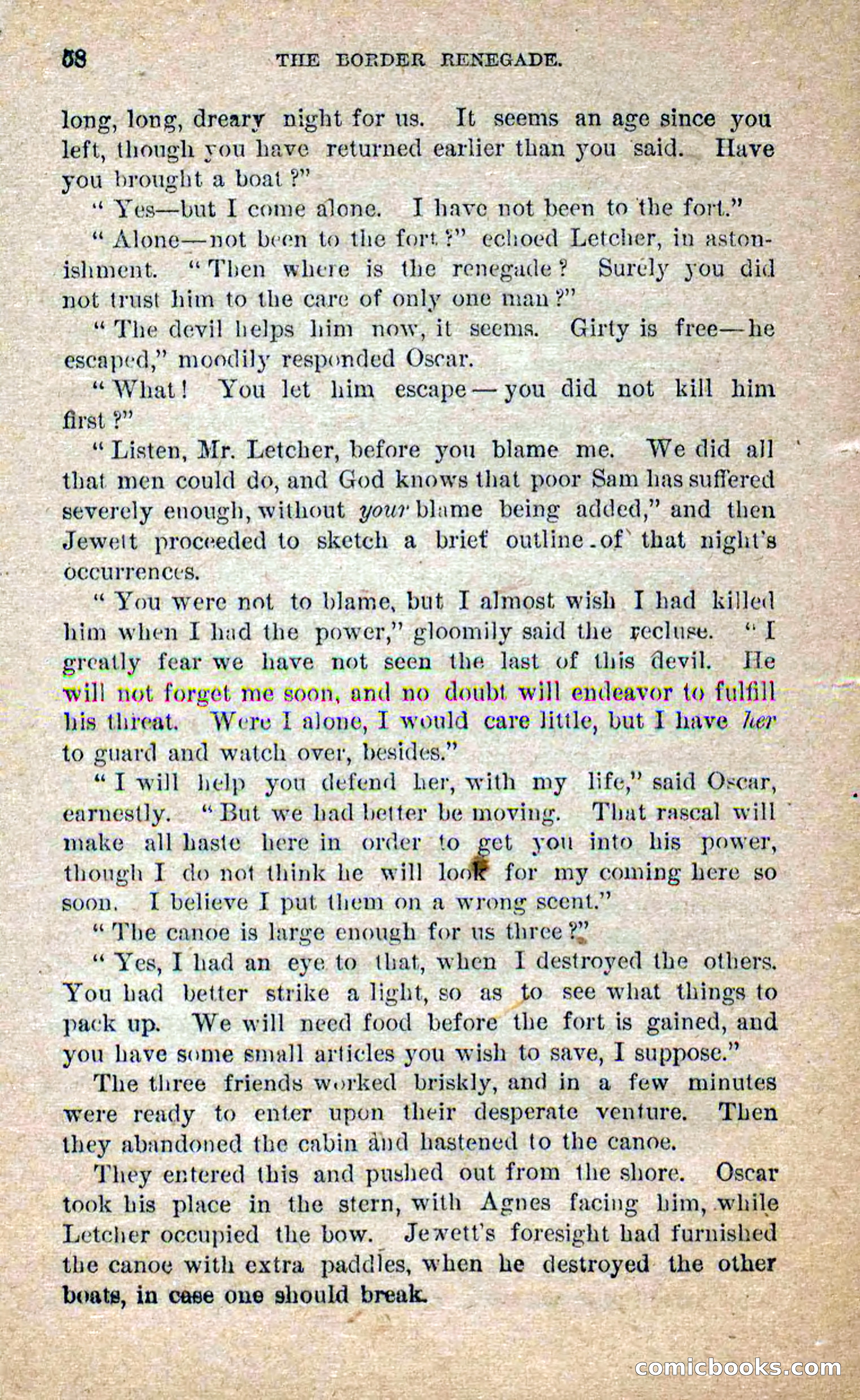 Beadle's Dime Novels No. 250: The Border Renegade — page 54 of 72