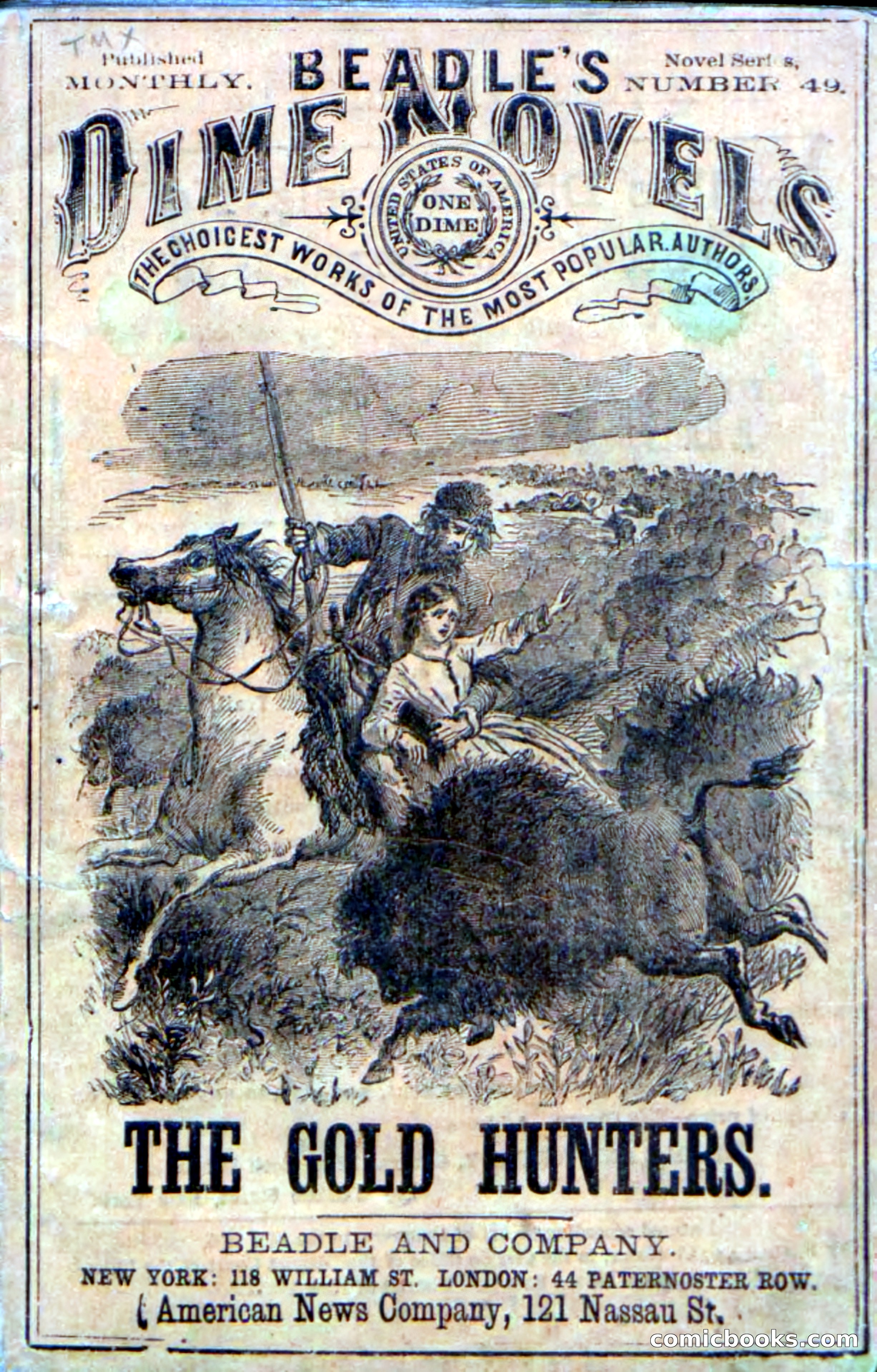 Beadle's Dime Novels No. 49: The Gold Hunters — page 1 of 100