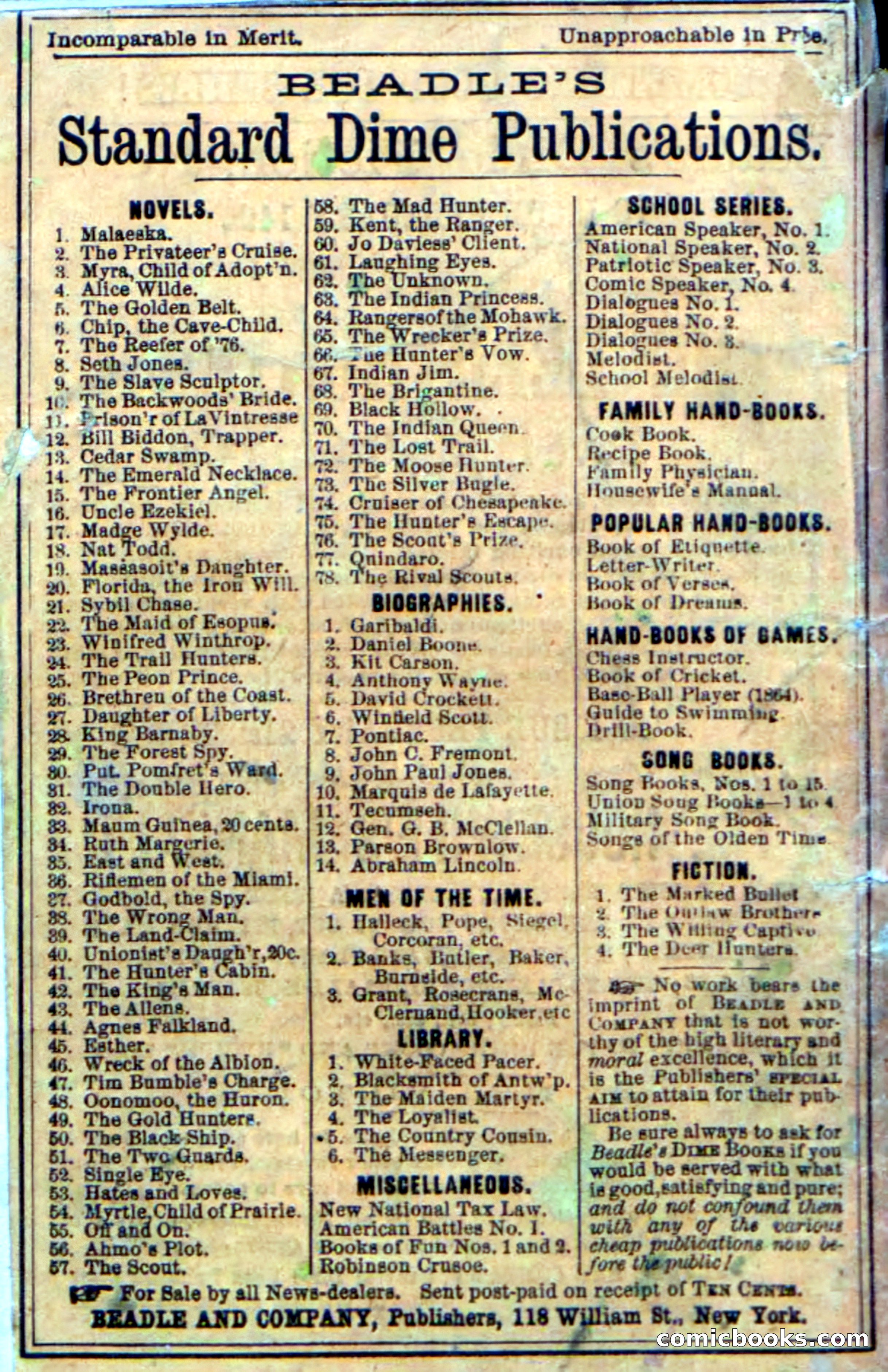 Beadle's Dime Novels No. 49: The Gold Hunters — page 100 of 100