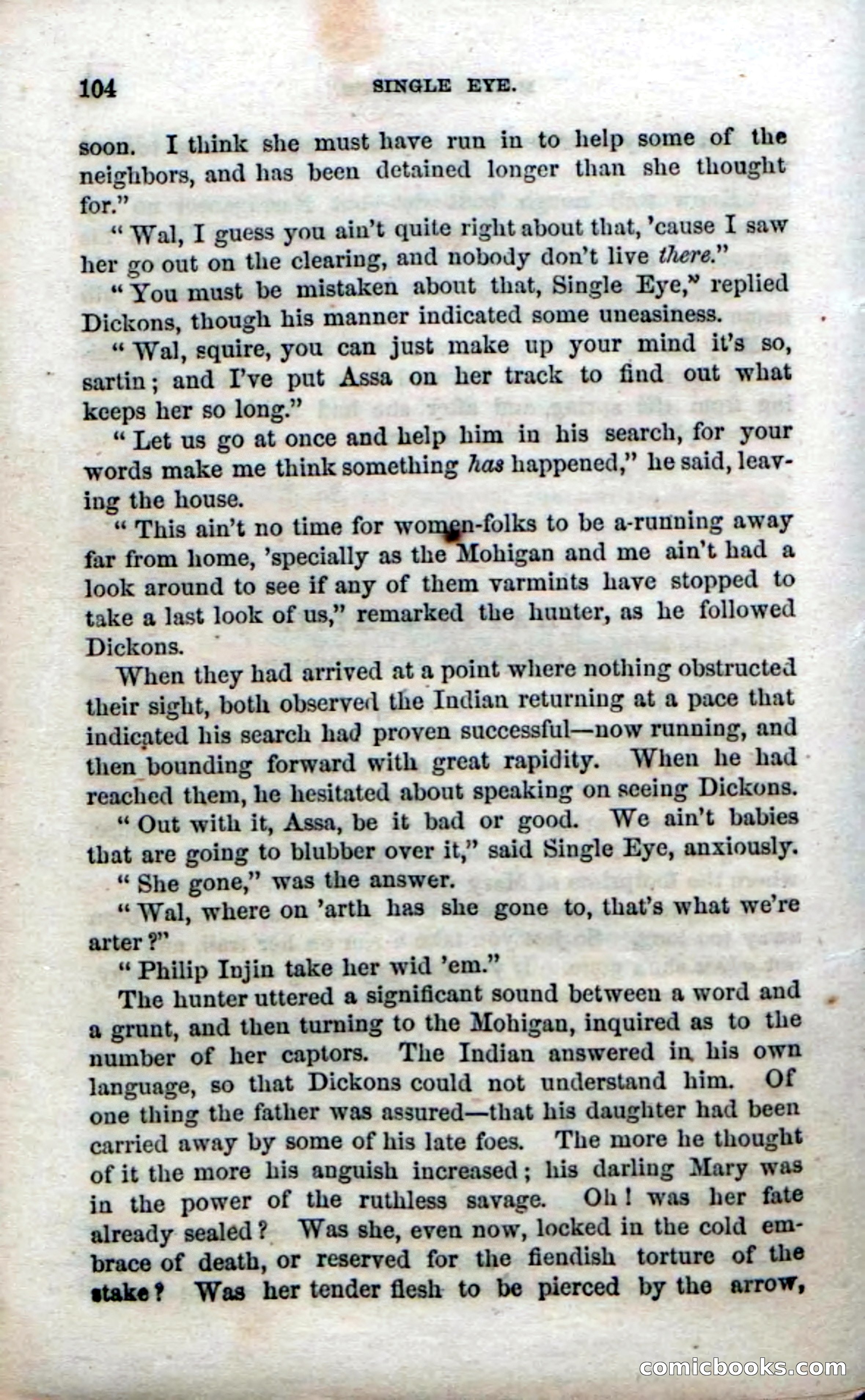 Beadle's Dime Novels No. 52: Single Eye — page 106 of 132
