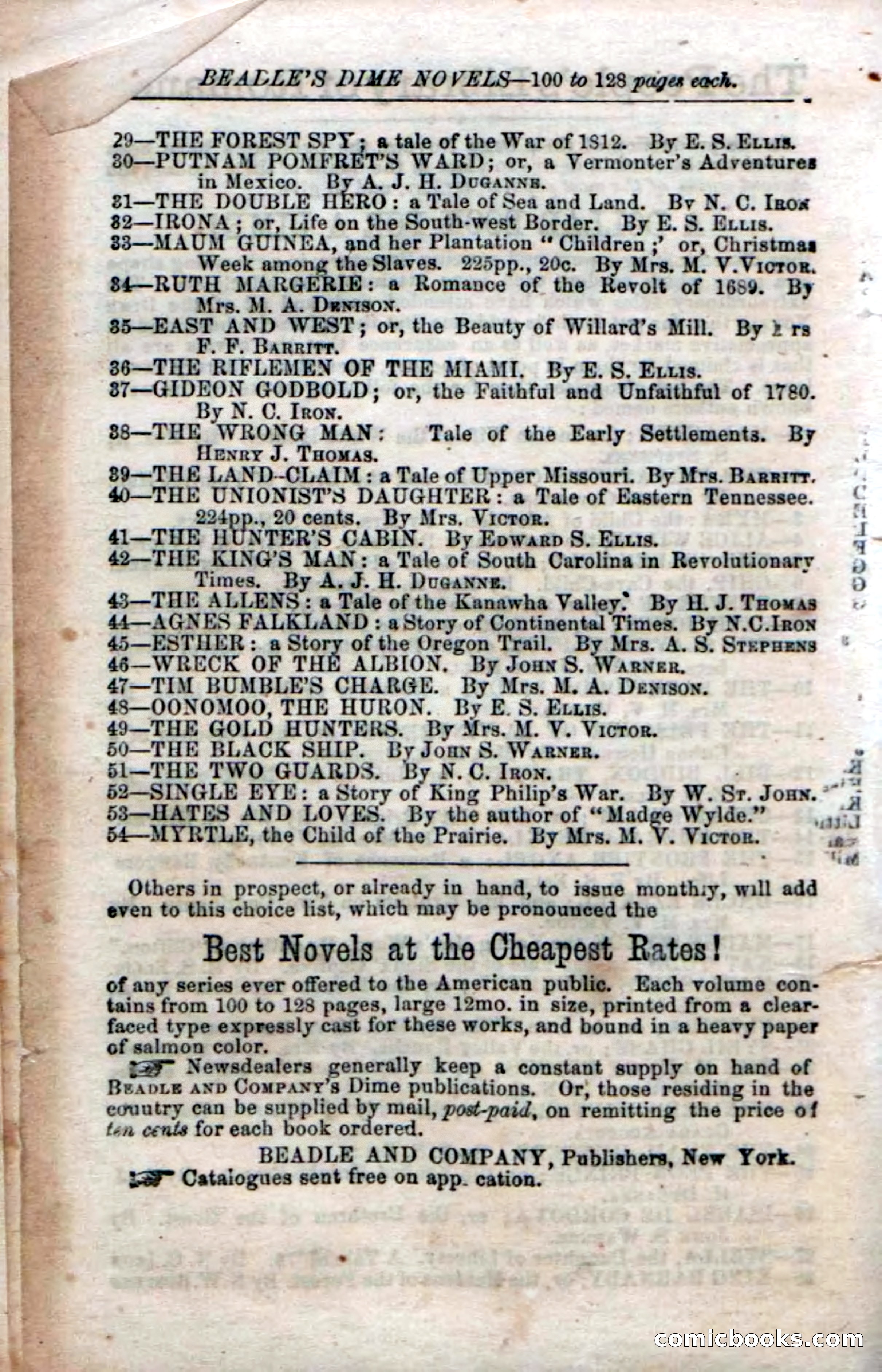 Beadle's Dime Novels No. 52: Single Eye — page 128 of 132
