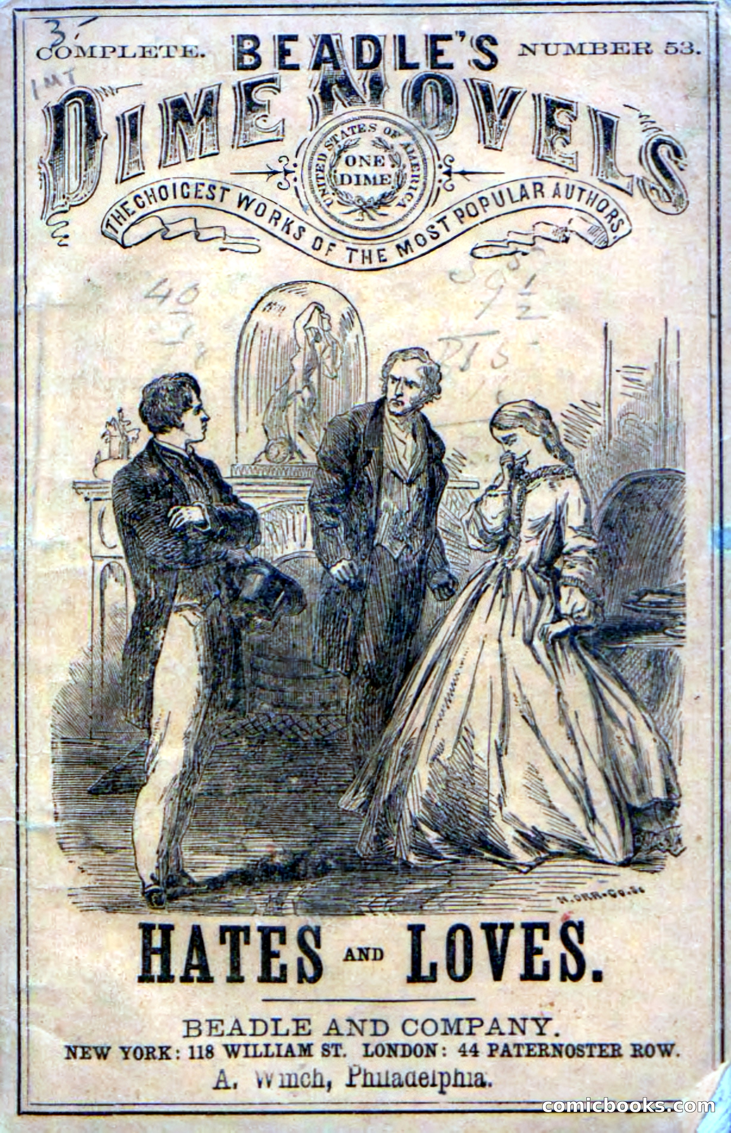 Beadle's Dime Novels No. 53: Hates and Loves — page 1 of 116