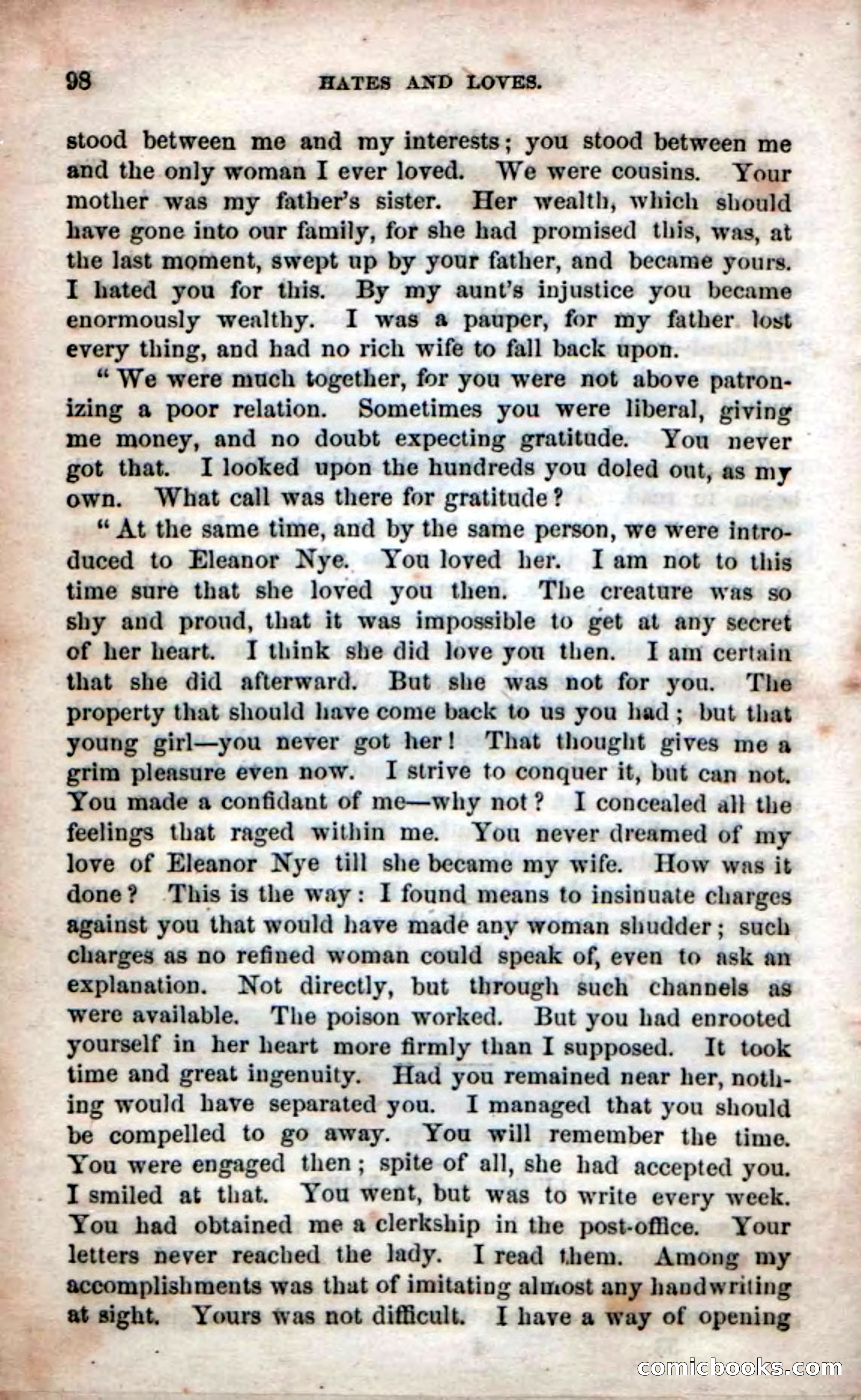 Beadle's Dime Novels No. 53: Hates and Loves — page 100 of 116