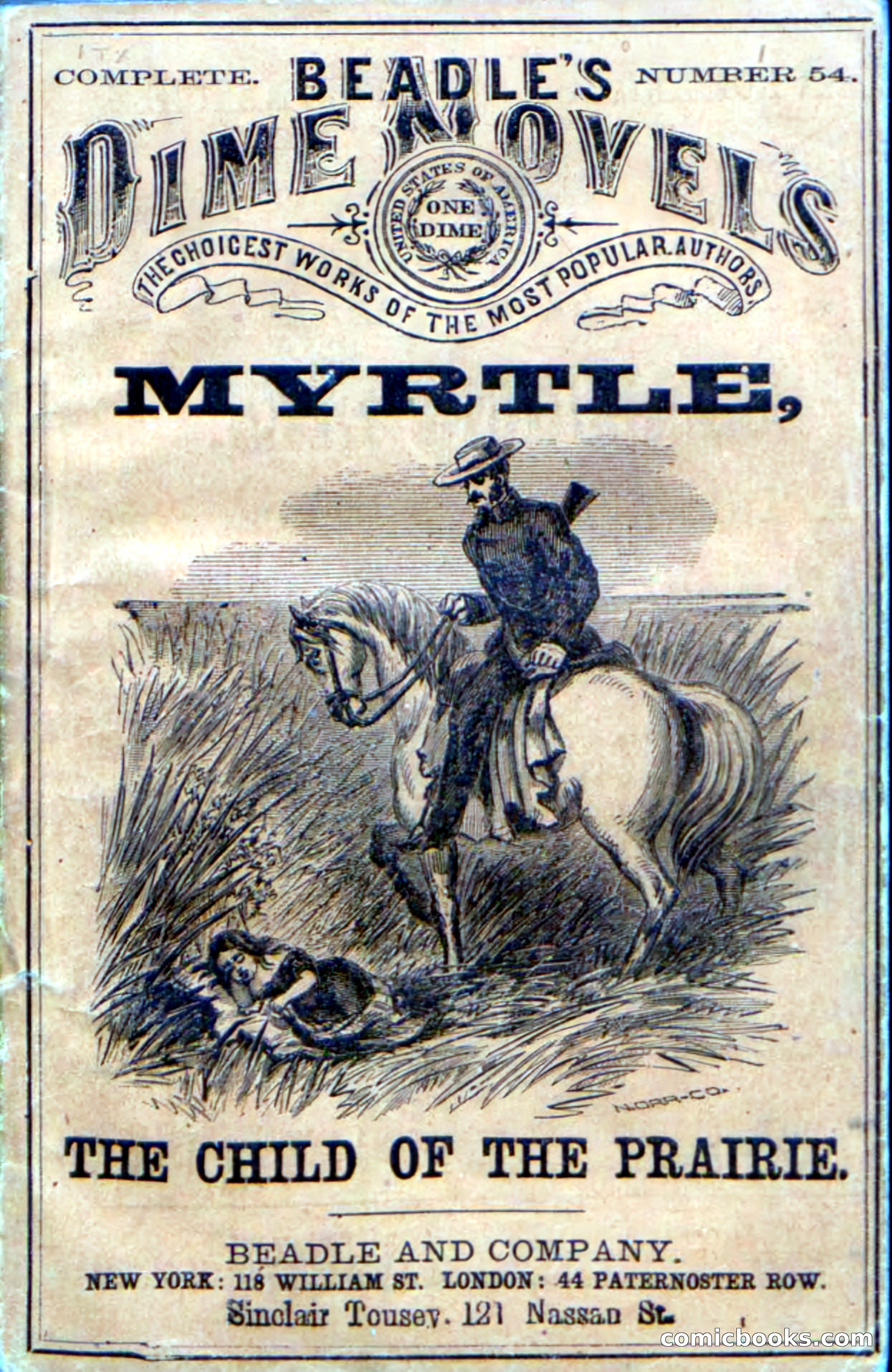 Beadle's Dime Novels No. 54: Myrtle, the Child of the Prairie — page 1 of 100