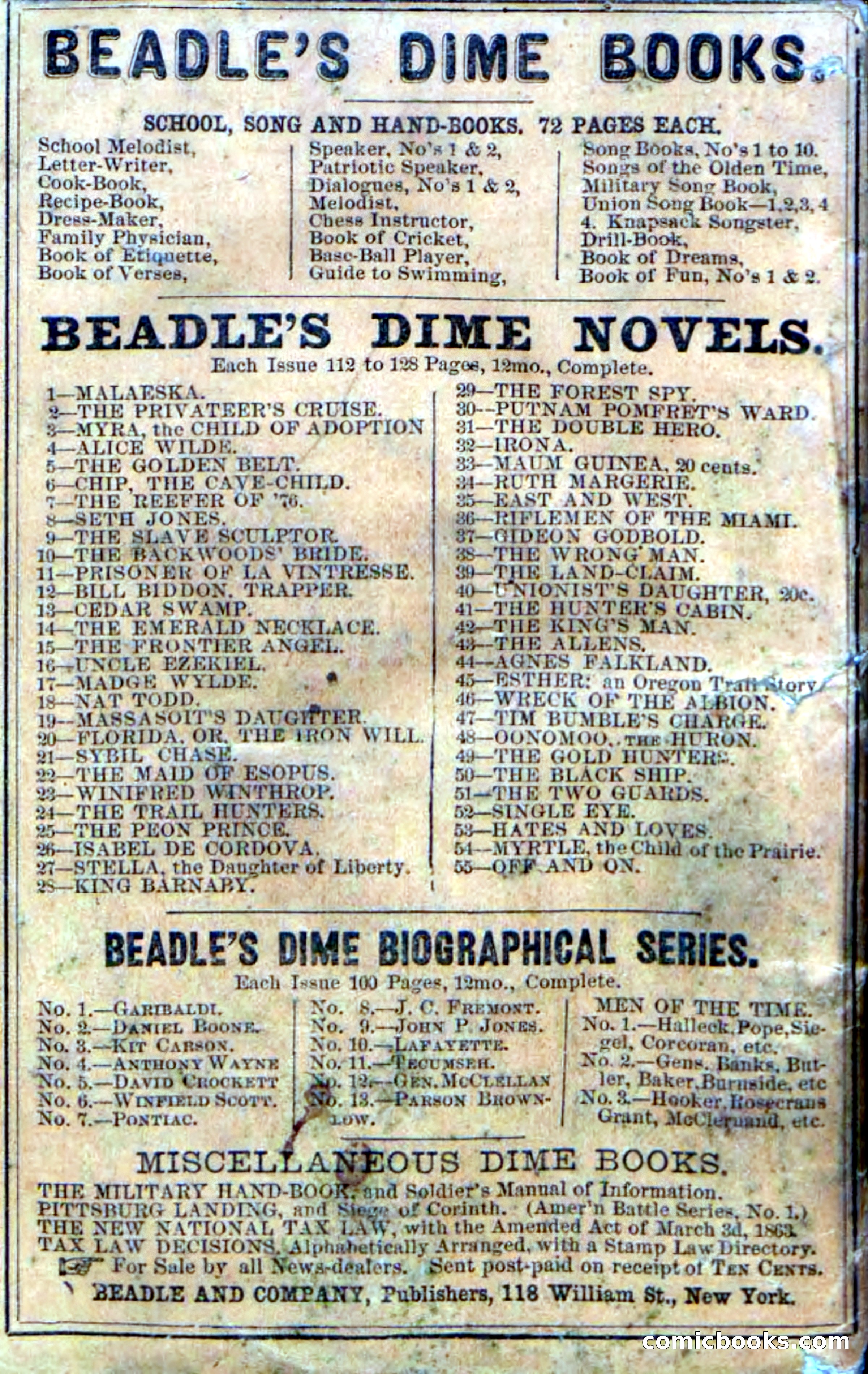 Beadle's Dime Novels No. 55 — page 116 of 116