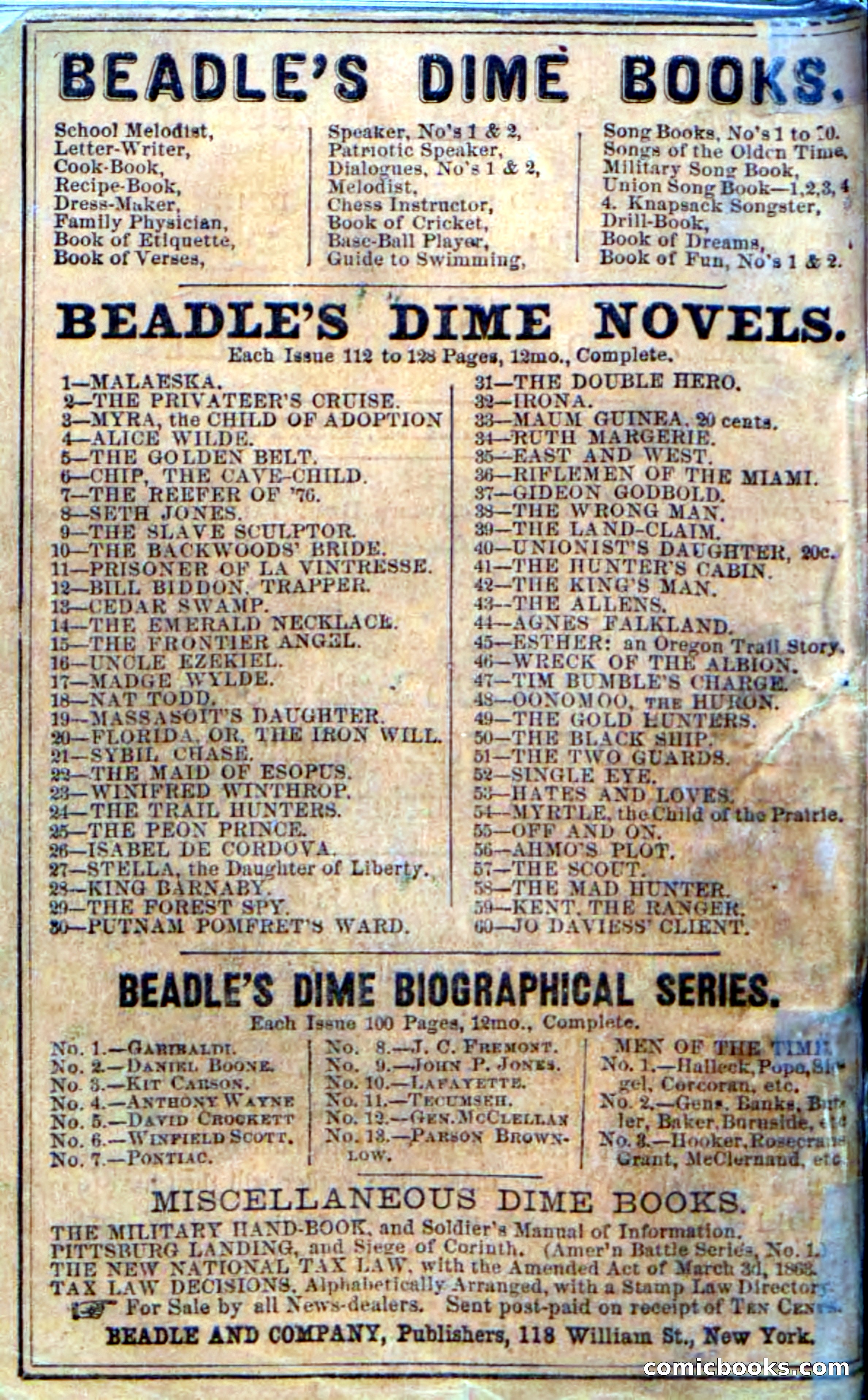 Beadle's Dime Novels No. 57: The Scout — page 116 of 116