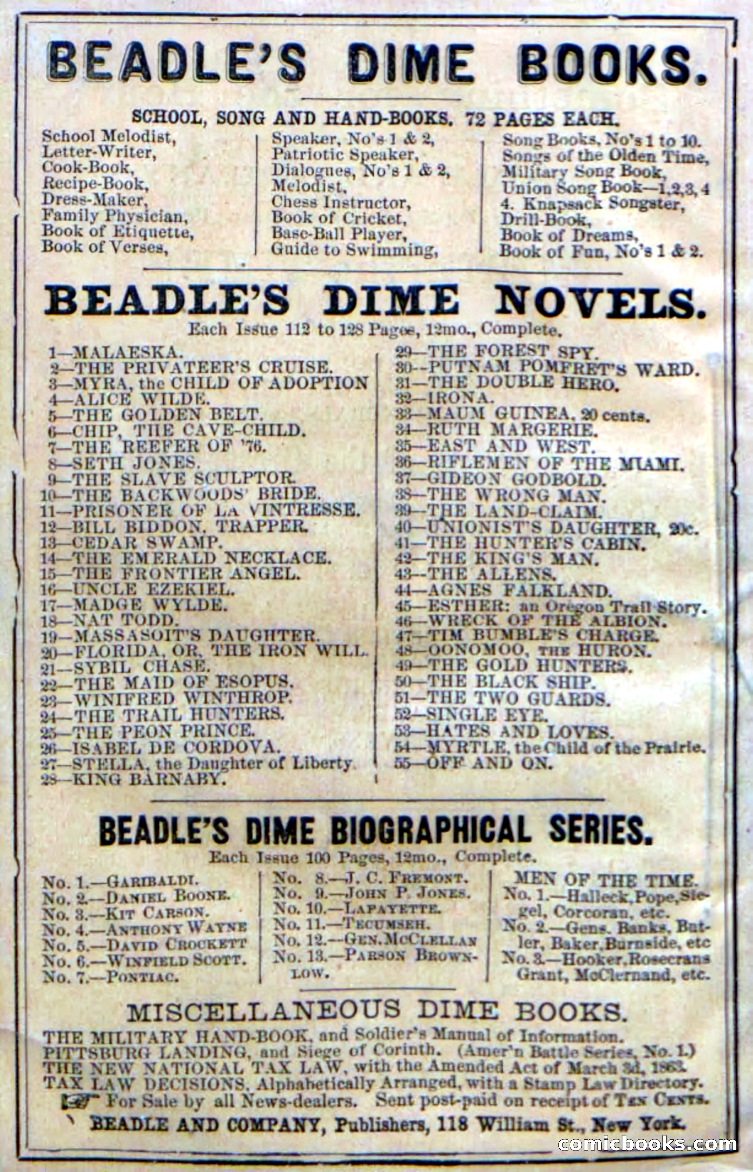 Beadle's Dime Novels No. 58: The Mad Hunter — page 120 of 120