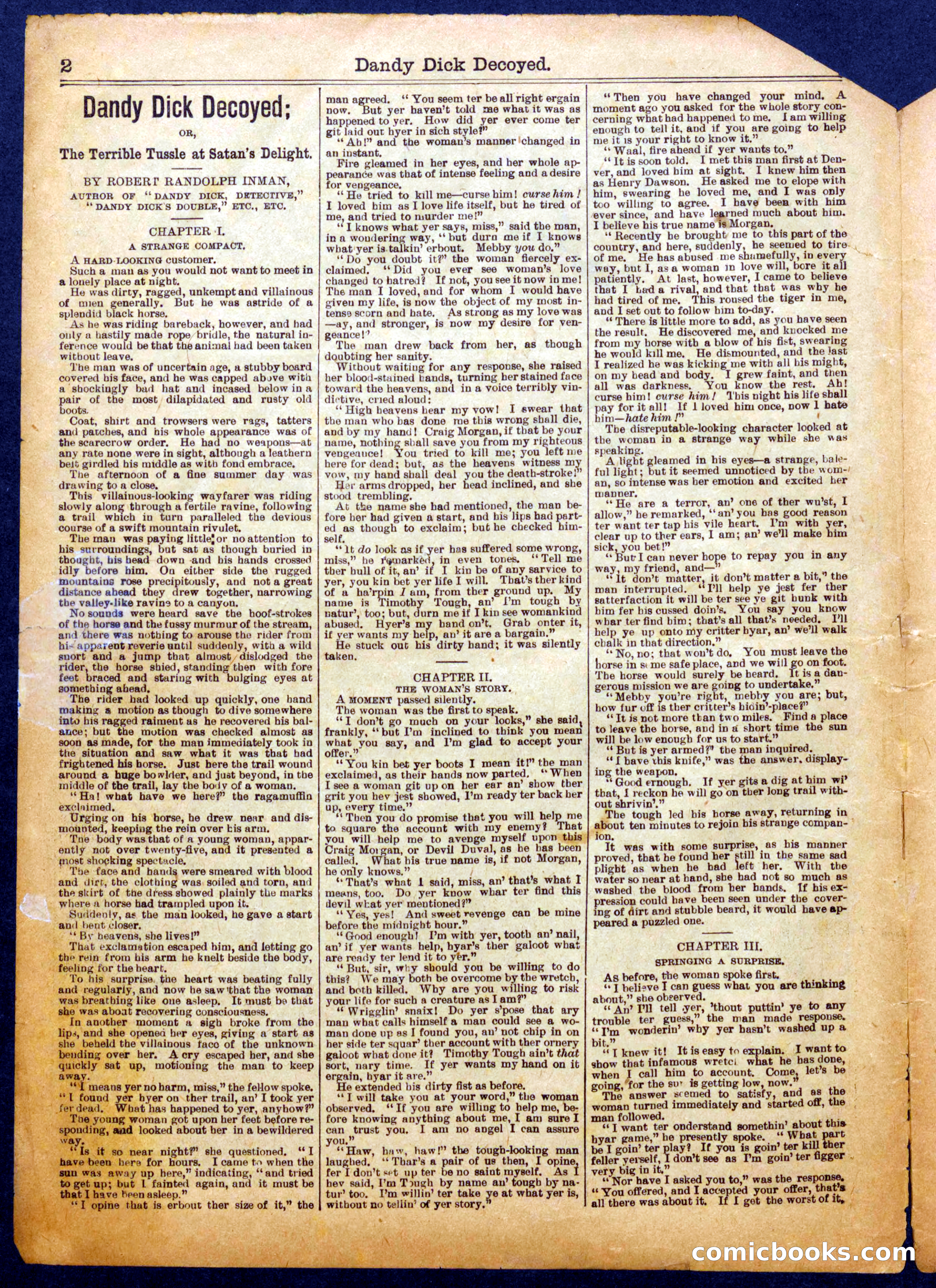Beadle's Half Dime Library No. 1064 — page 2 of 16