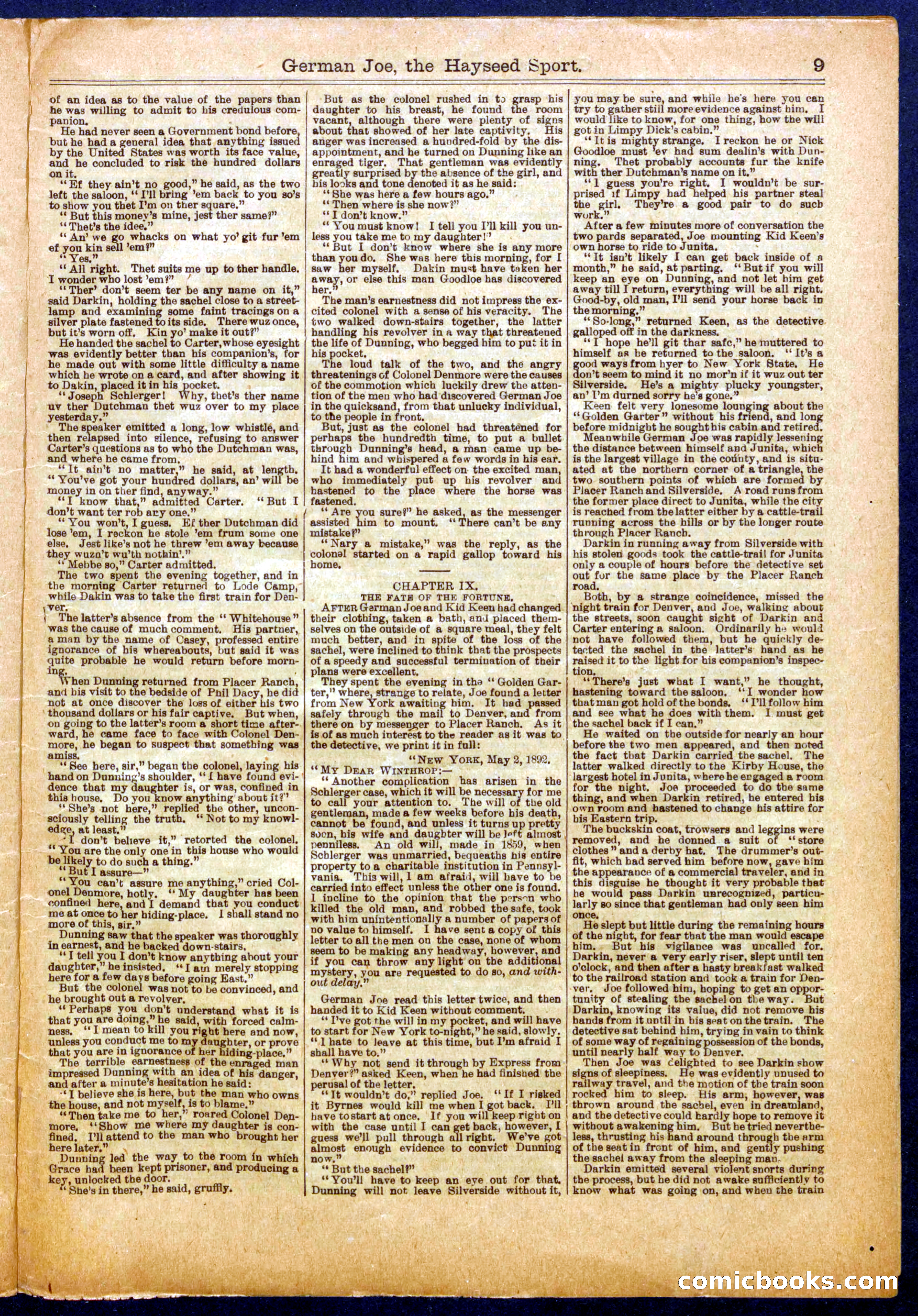 Beadle's Half Dime Library No. 1003 — page 9 of 16