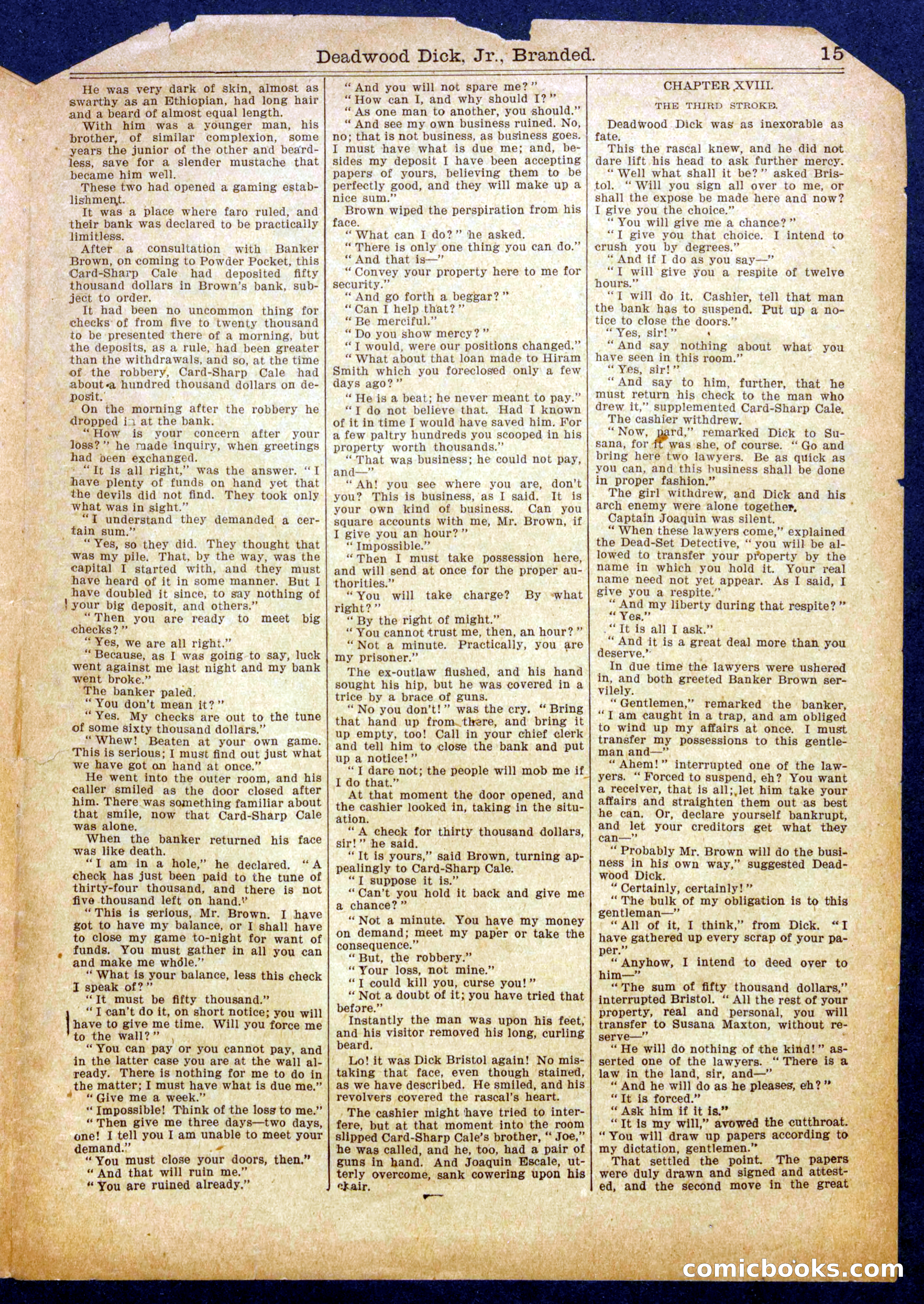 Beadle's Half Dime Library No. 1005 — page 15 of 16