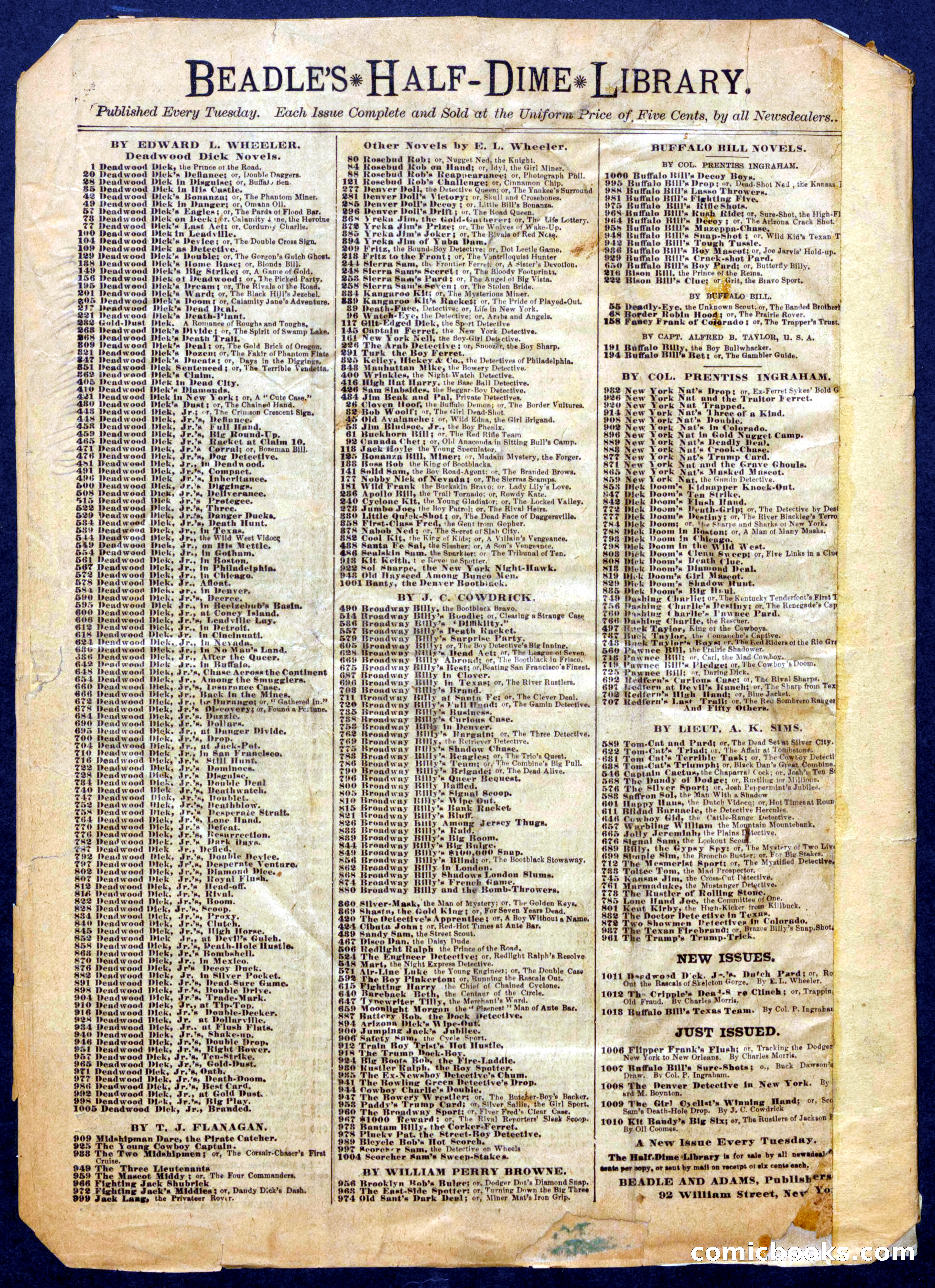 Beadle's Half Dime Library No. 1011 — page 16 of 16