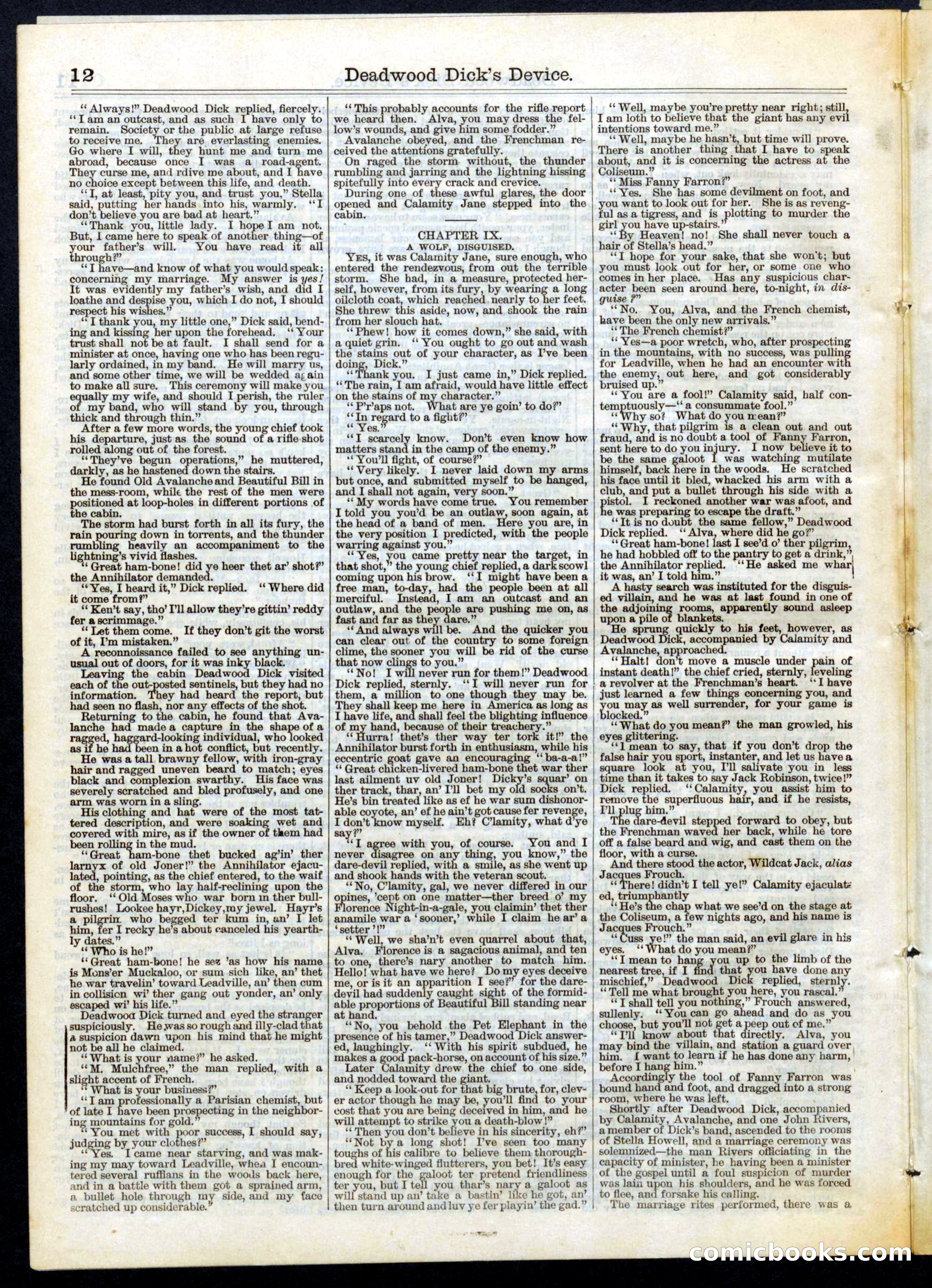Beadle's Half Dime Library, No. 104 — page 12 of 16