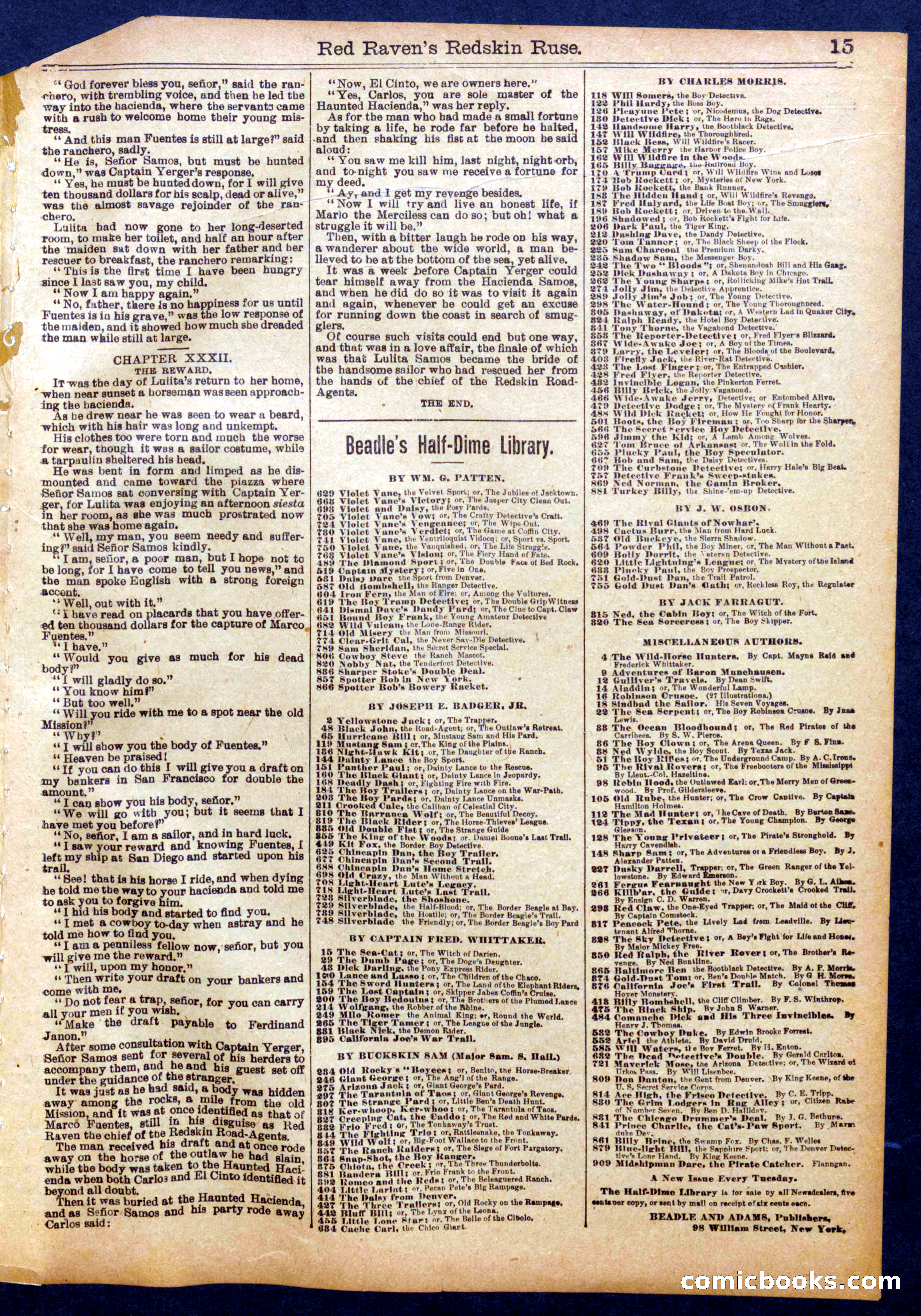 Beadle's Half Dime Library No. 1055 — page 15 of 16