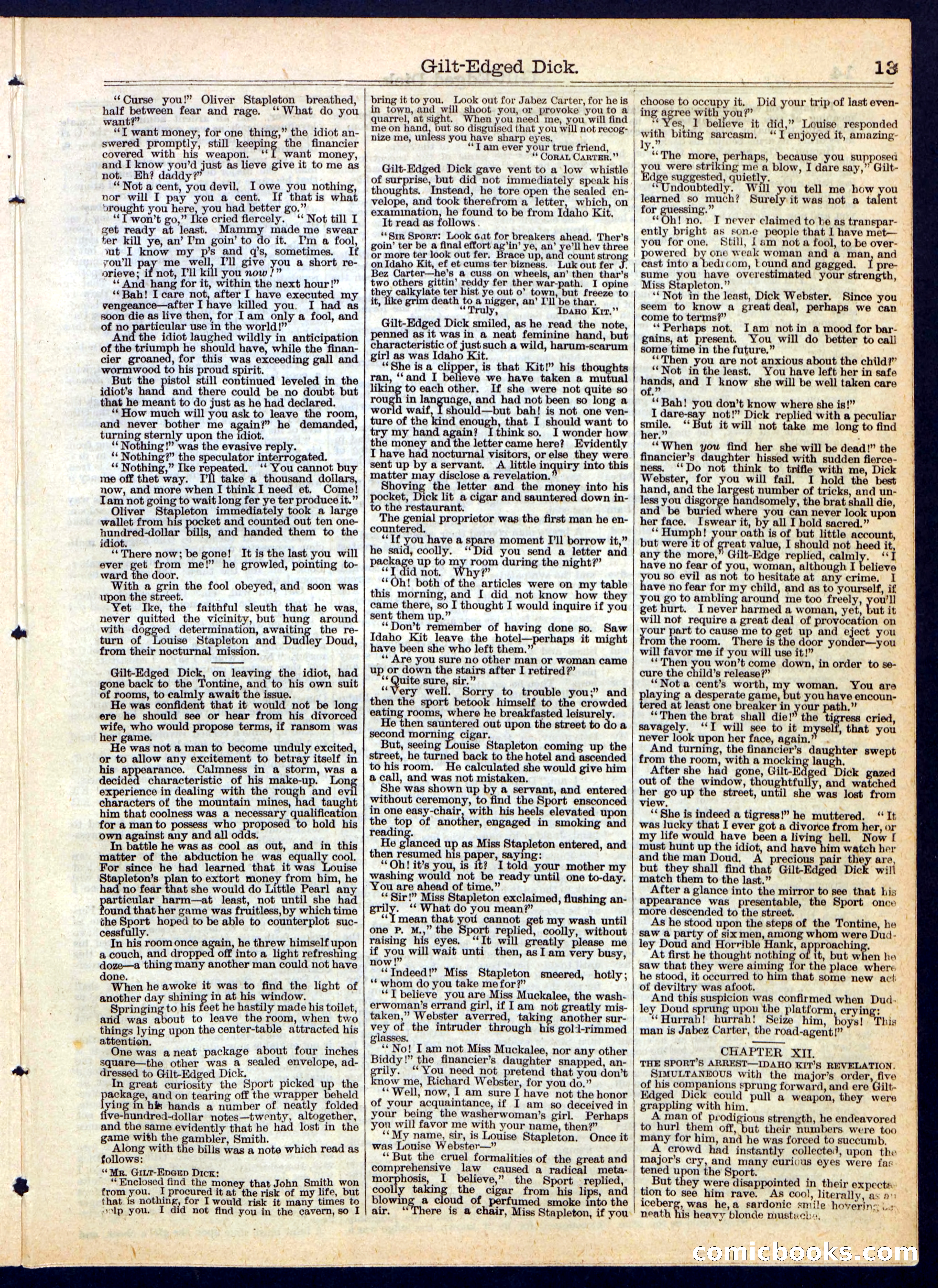 Beadle's Half Dime Library, No. 117 — page 13 of 16