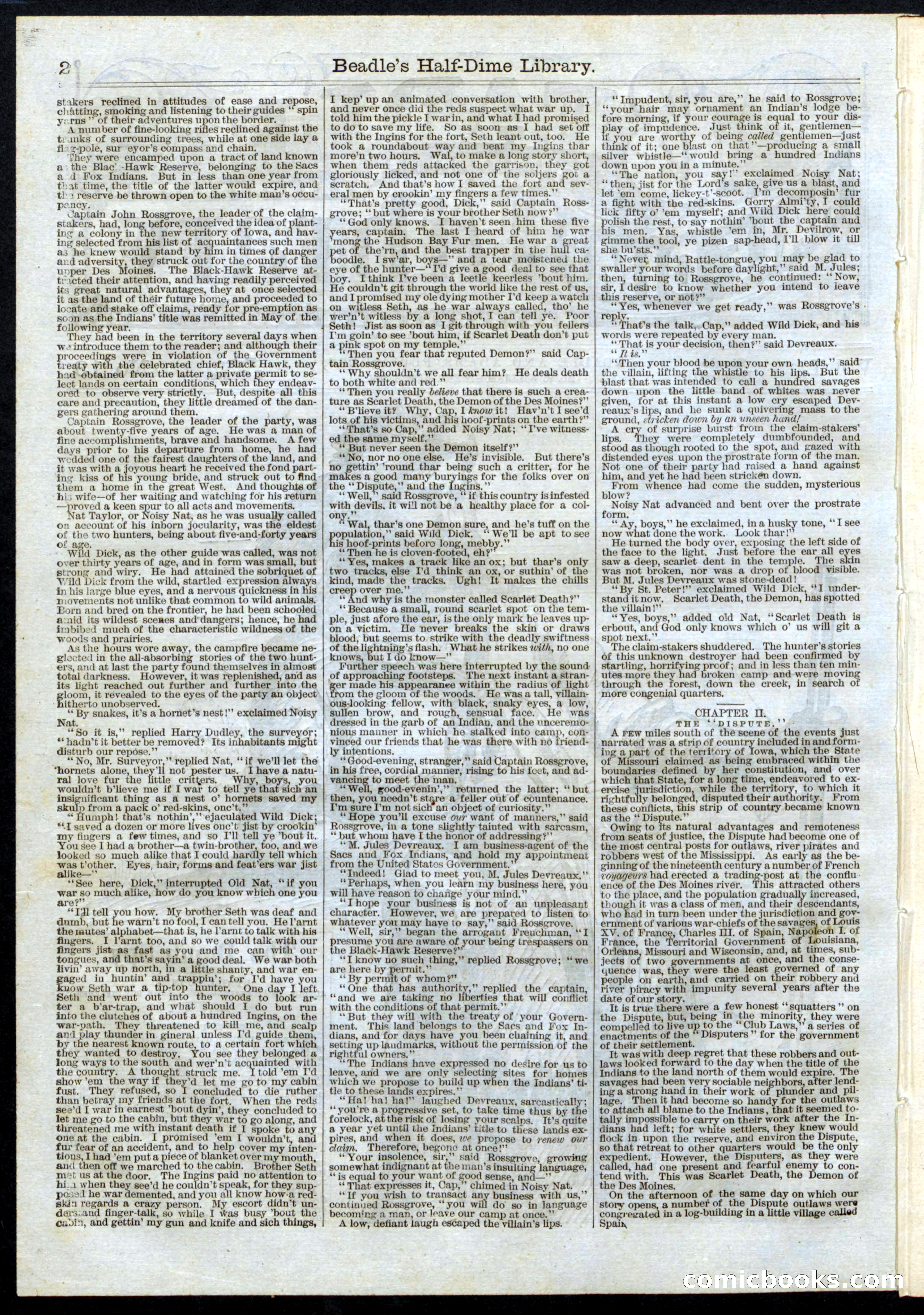 Beadle's Half Dime Library, No. 13 — page 2 of 20