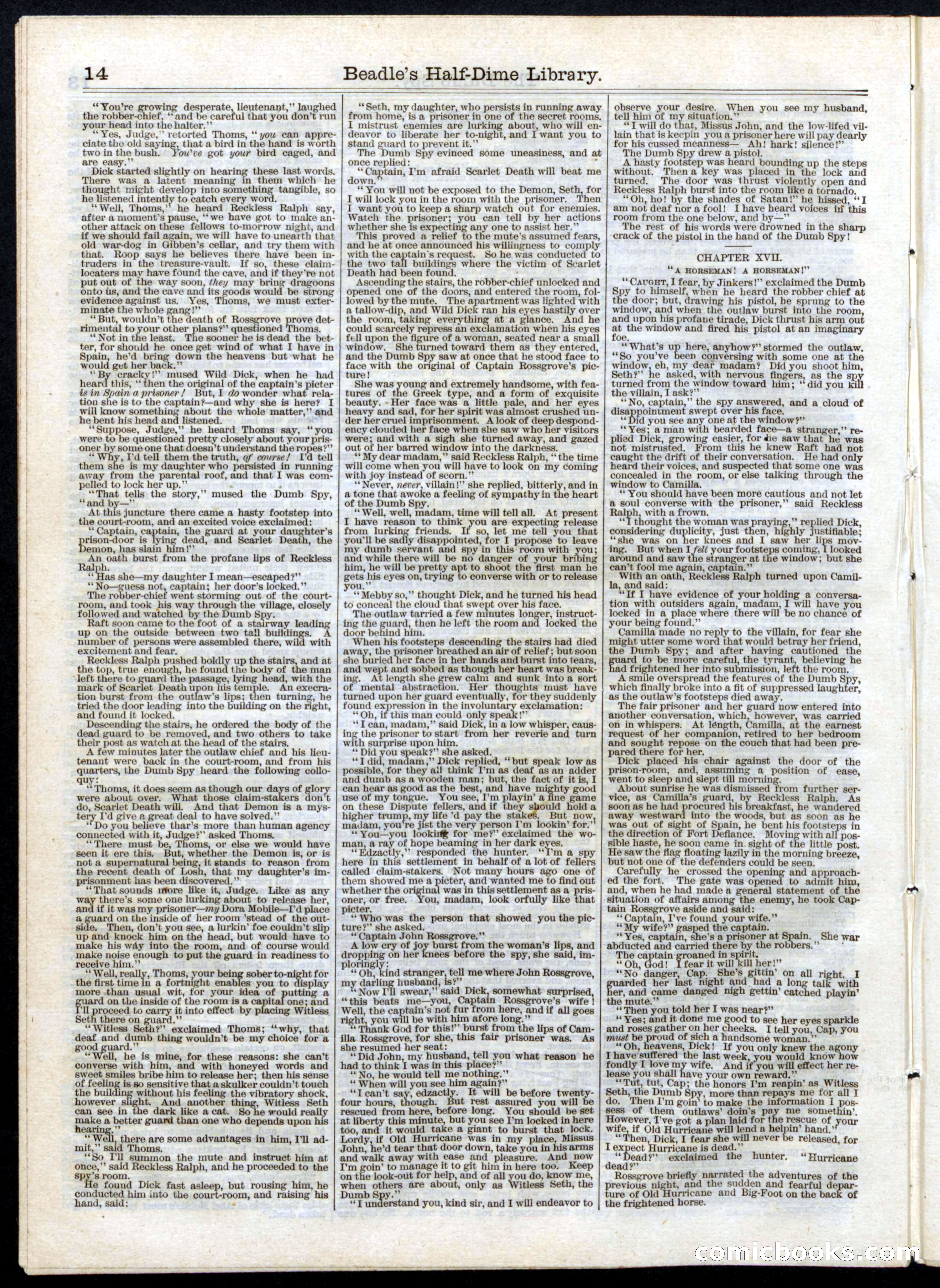 Beadle's Half Dime Library, No. 13 — page 14 of 20