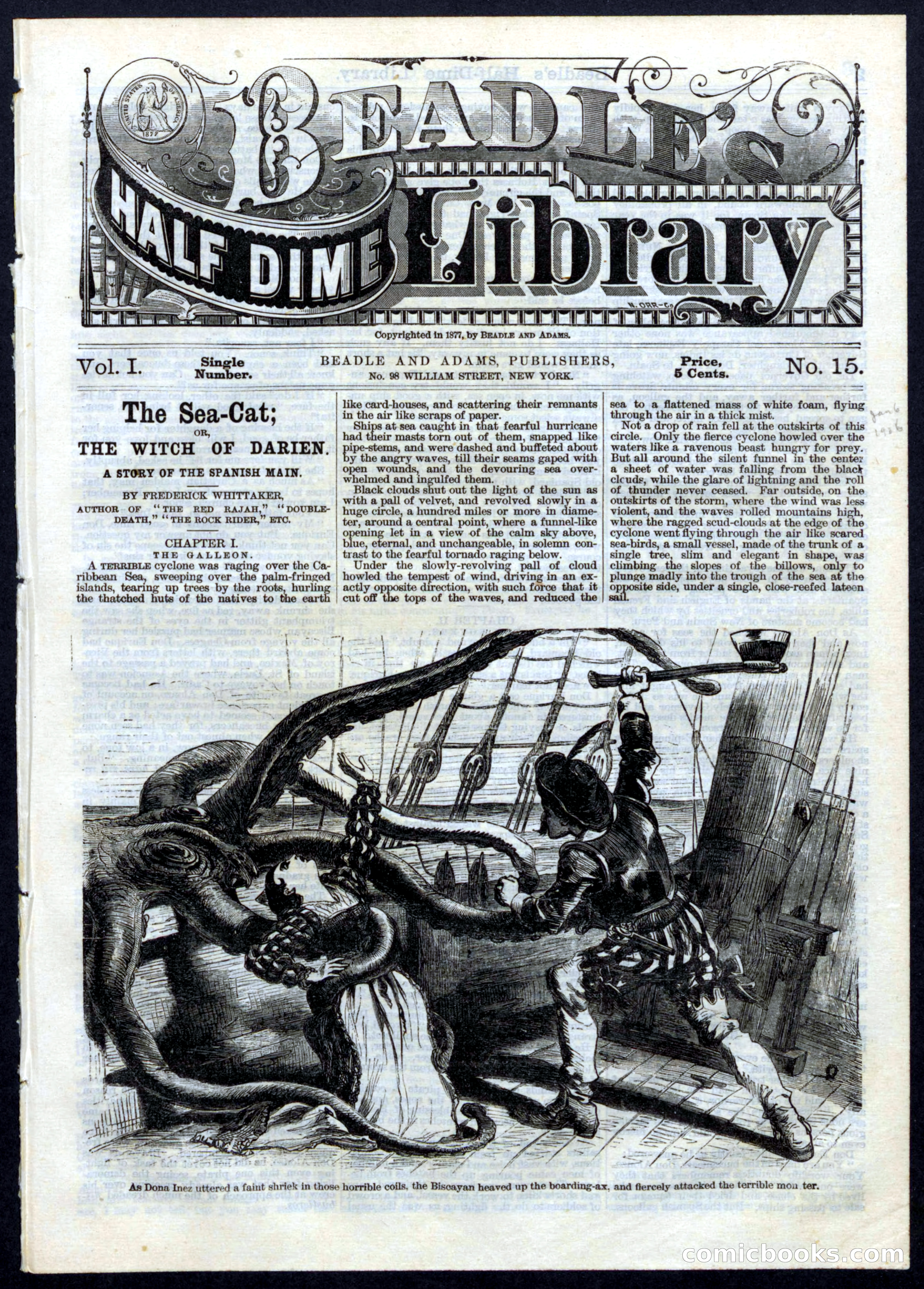 Beadle's Half Dime Library, No. 15 — page 1 of 16